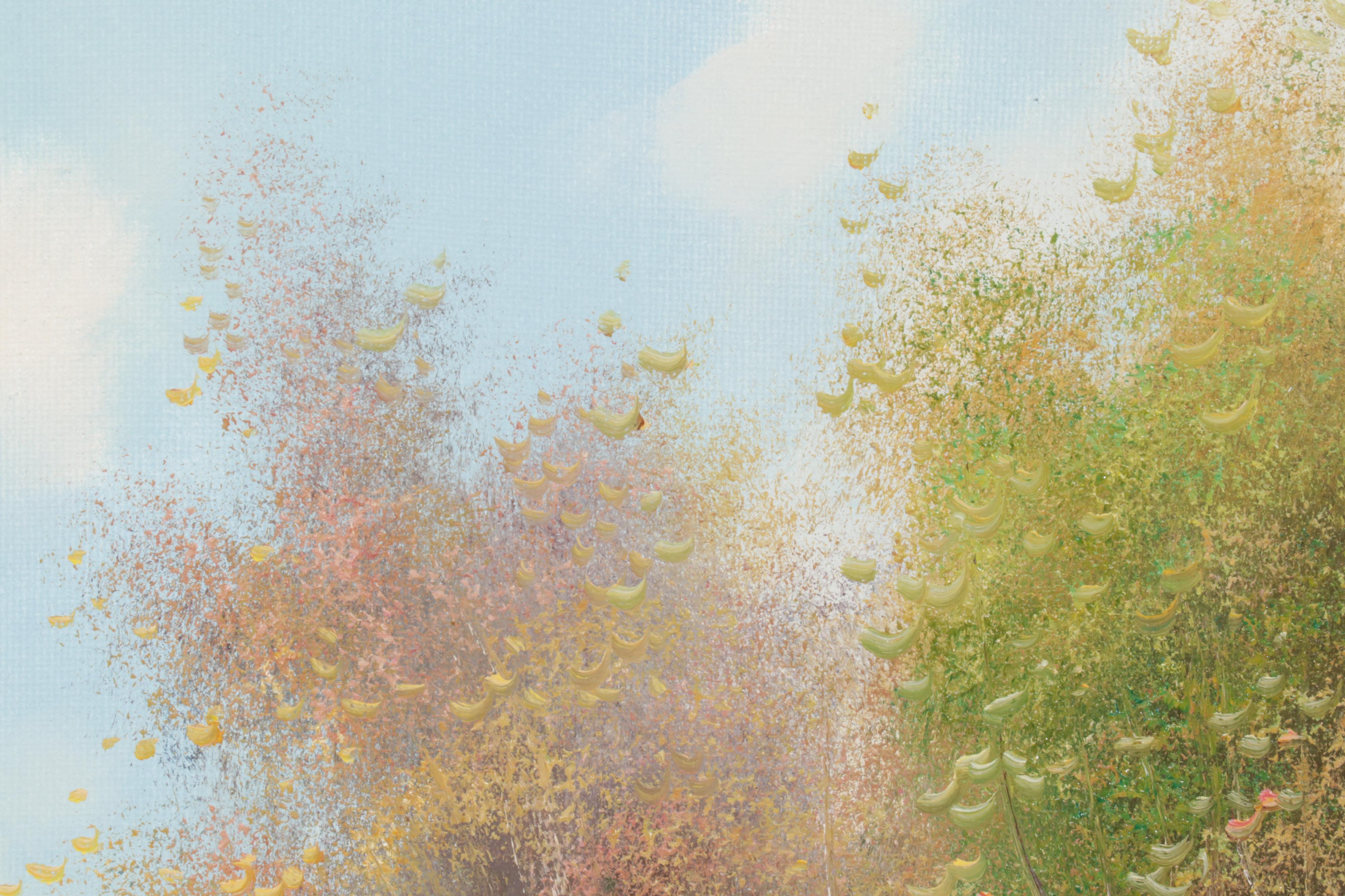 Trillo Landscape Oil Painting of Pastoral Pond, 21st Century