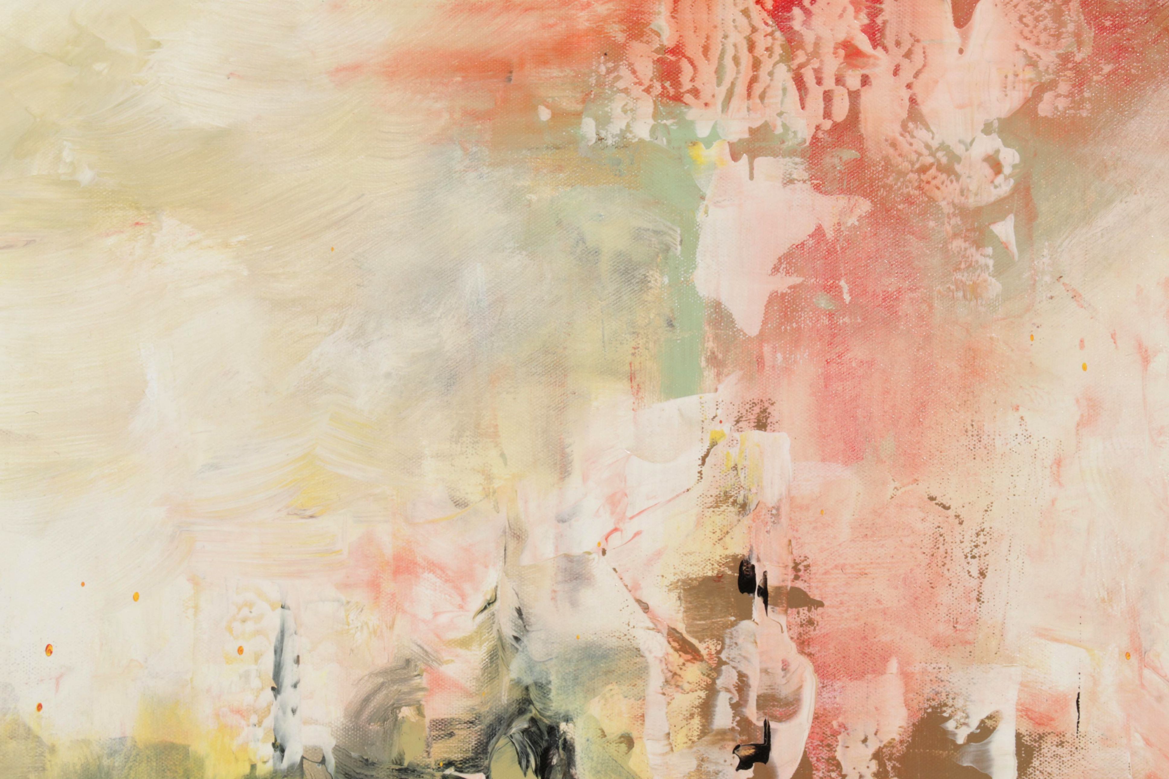 Farshad Lanjani Abstract Acrylic Painting of Coastal Landscape, 21st Century