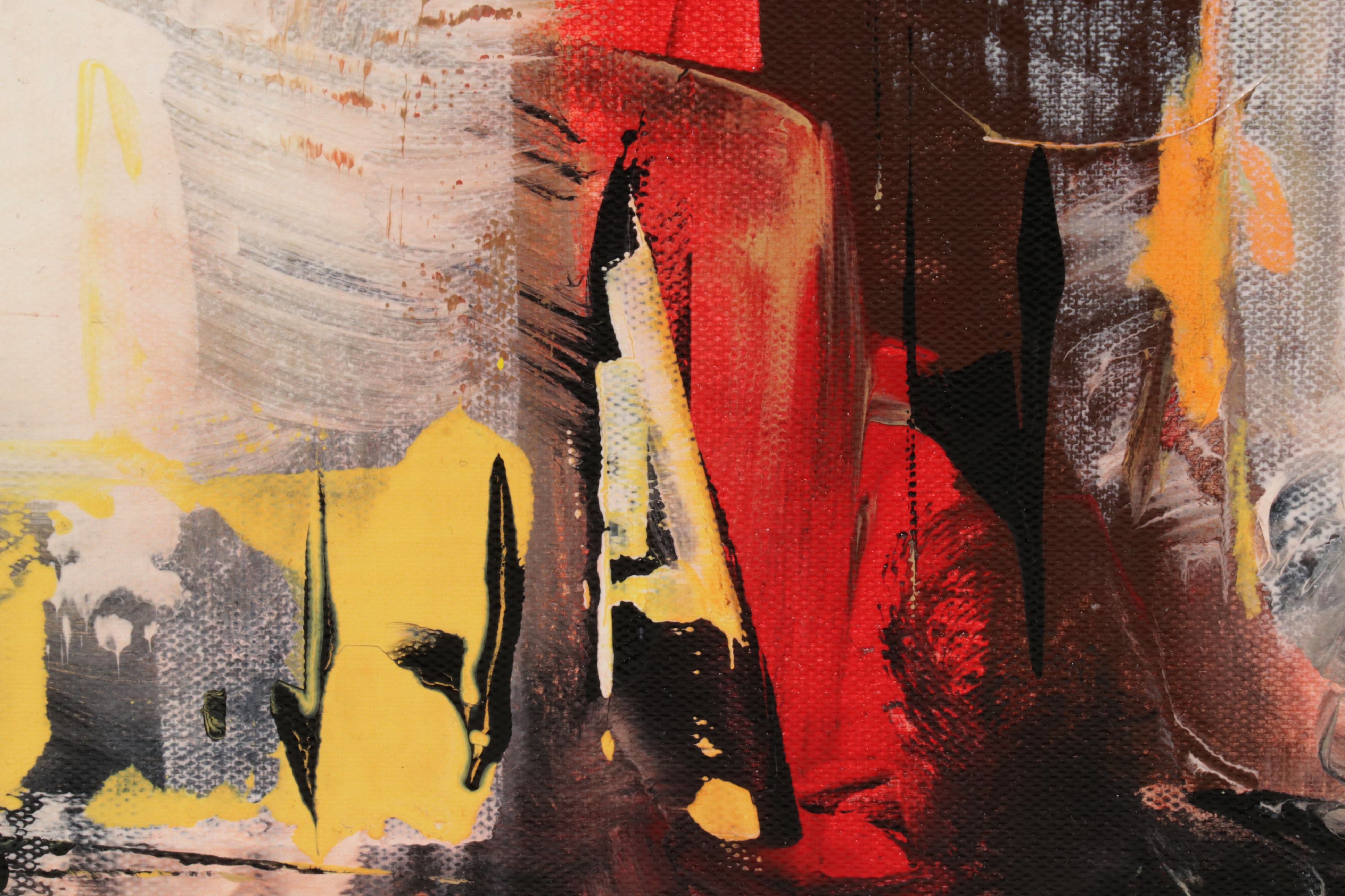 Farshad Lanjani Abstract Acrylic Painting of Coastal Landscape, 21st Century