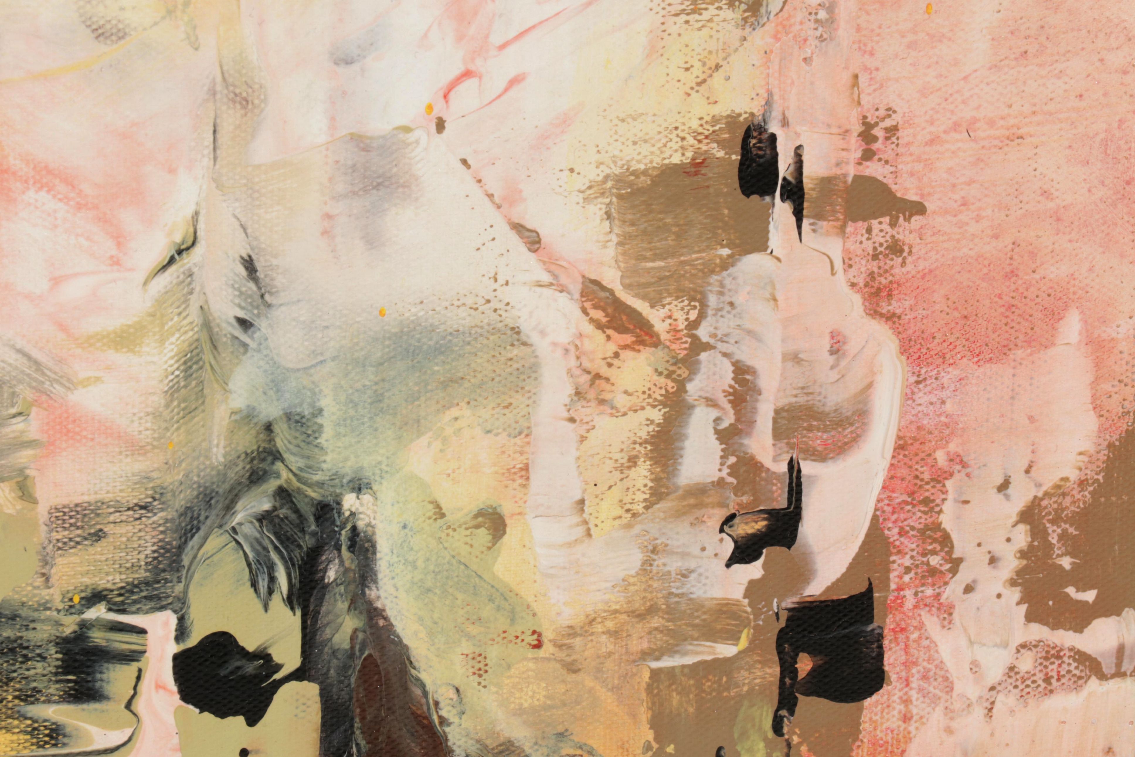 Farshad Lanjani Abstract Acrylic Painting of Coastal Landscape, 21st Century