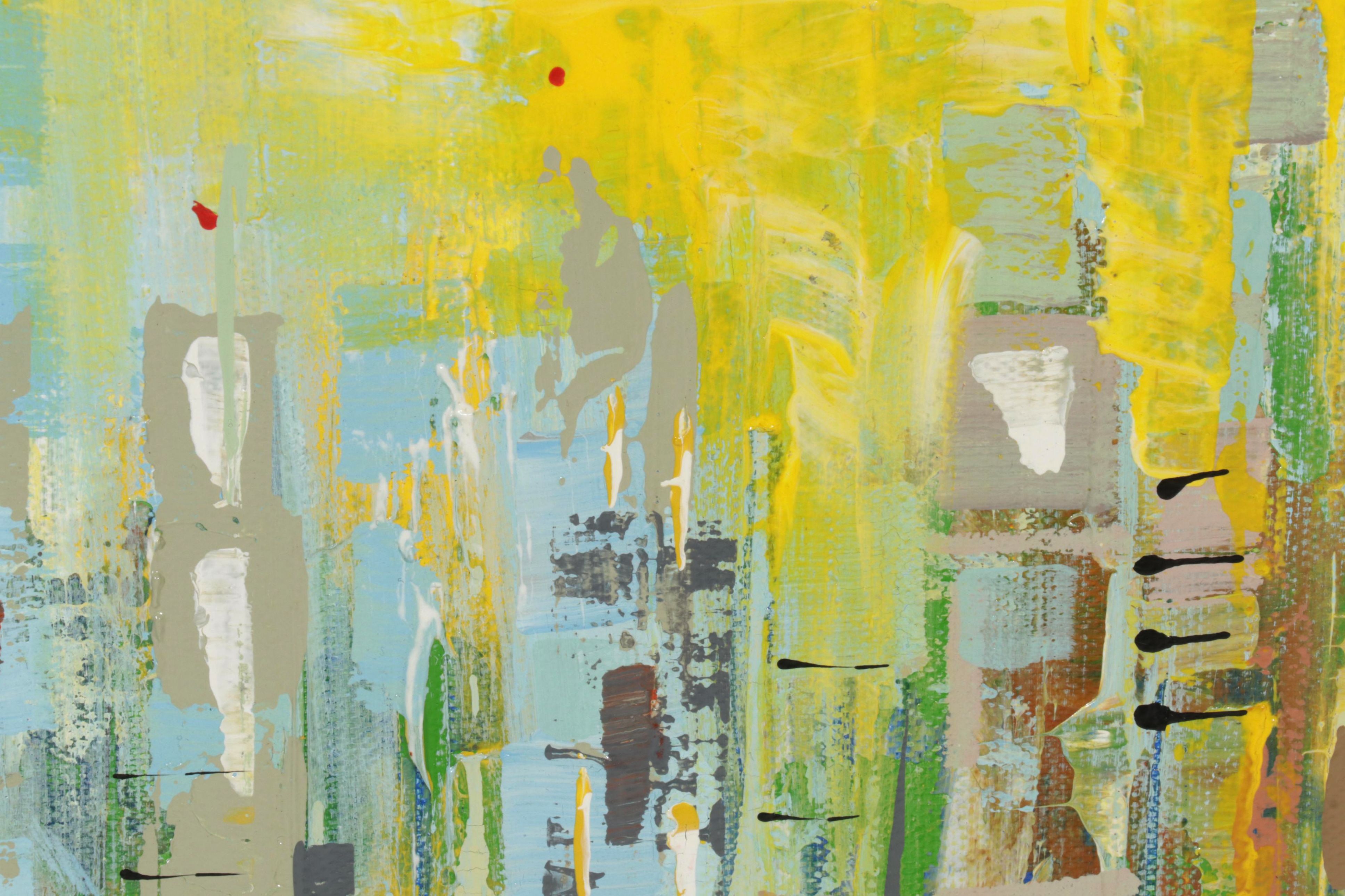 Farshad Lanjani City Street Acrylic Painting, 21st Century