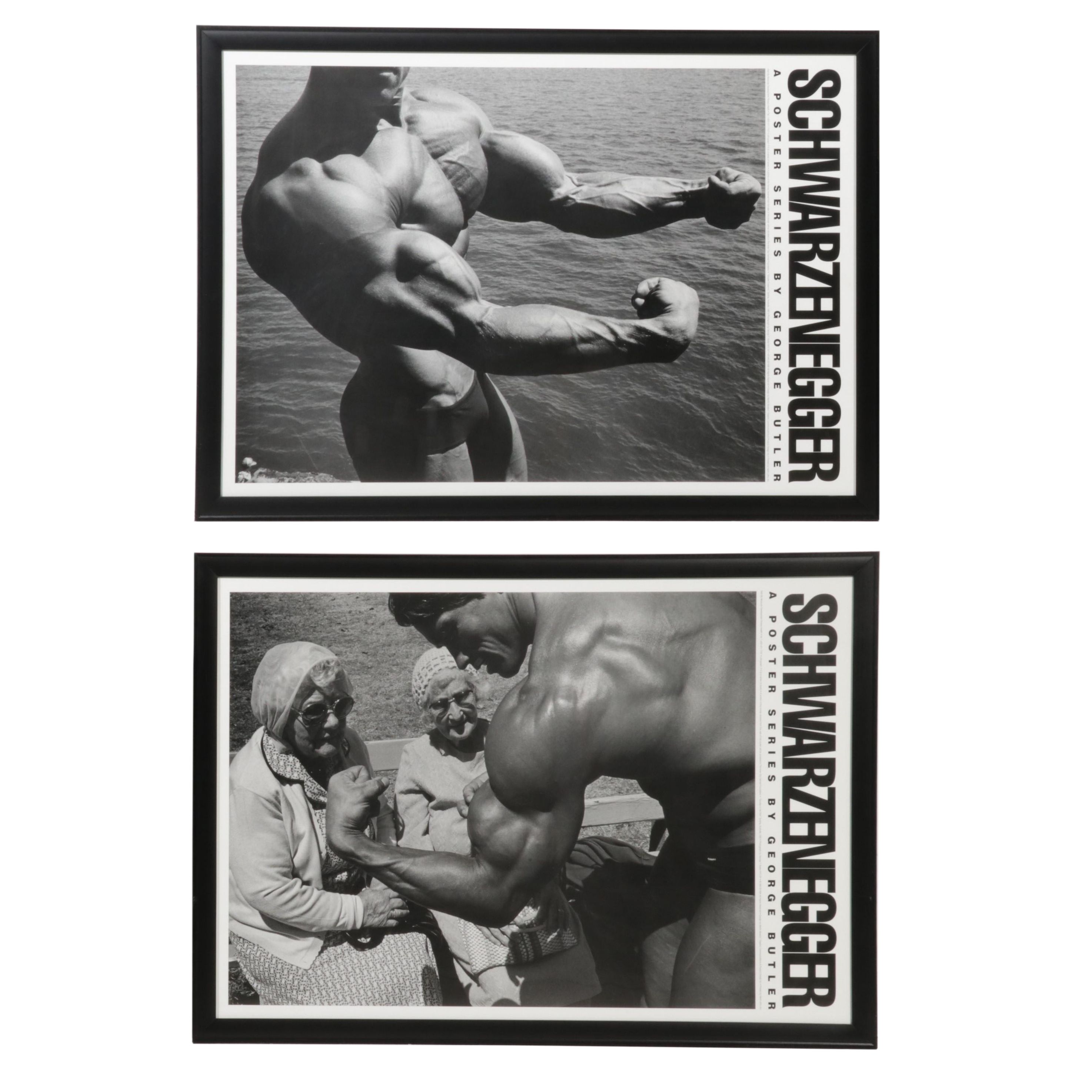 George Butler Halftone Posters "Double Forearms" and "Sunday in the Park," 1996