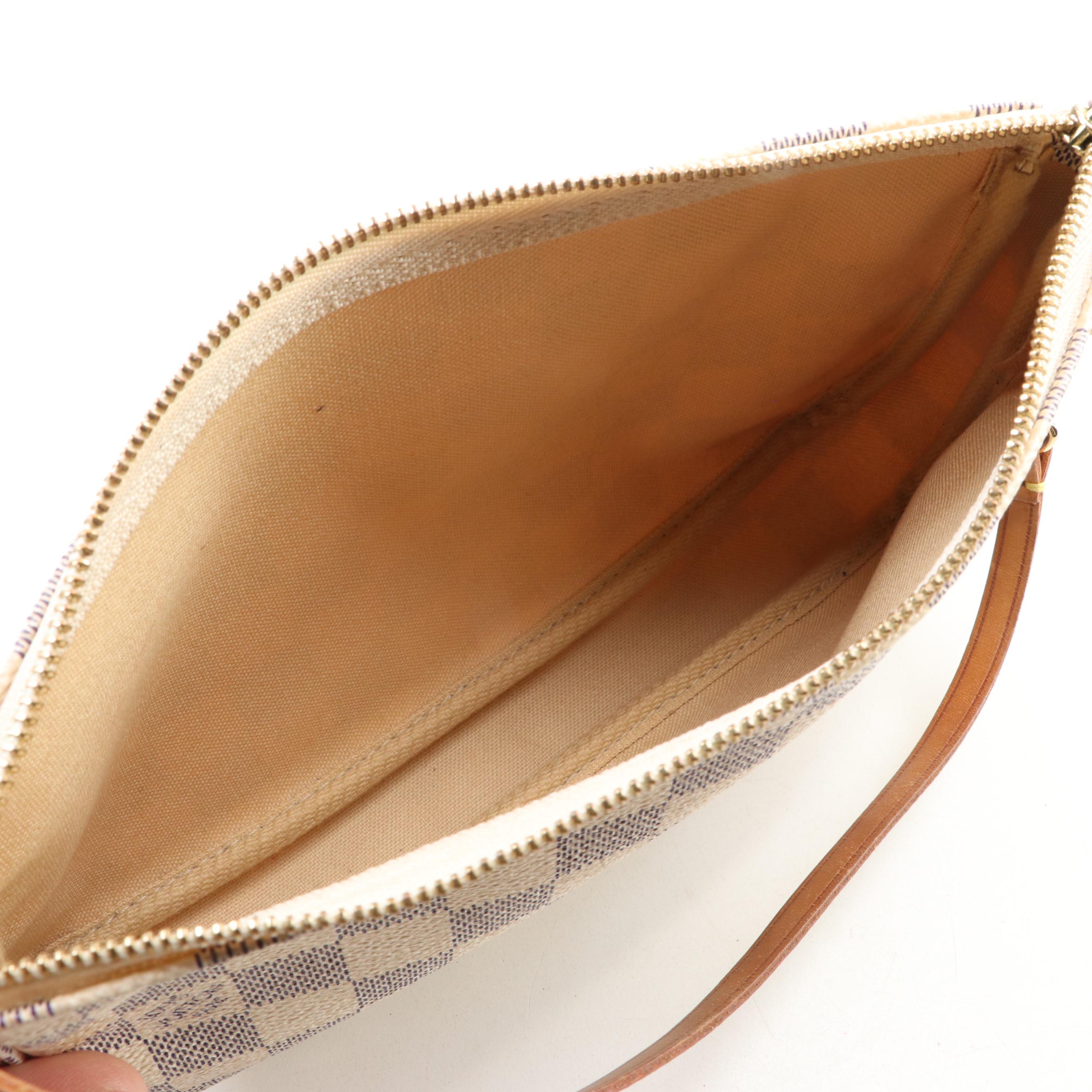 Louis Vuitton Pochette Accessoires in Damier Azur Canvas/Vachetta Leather