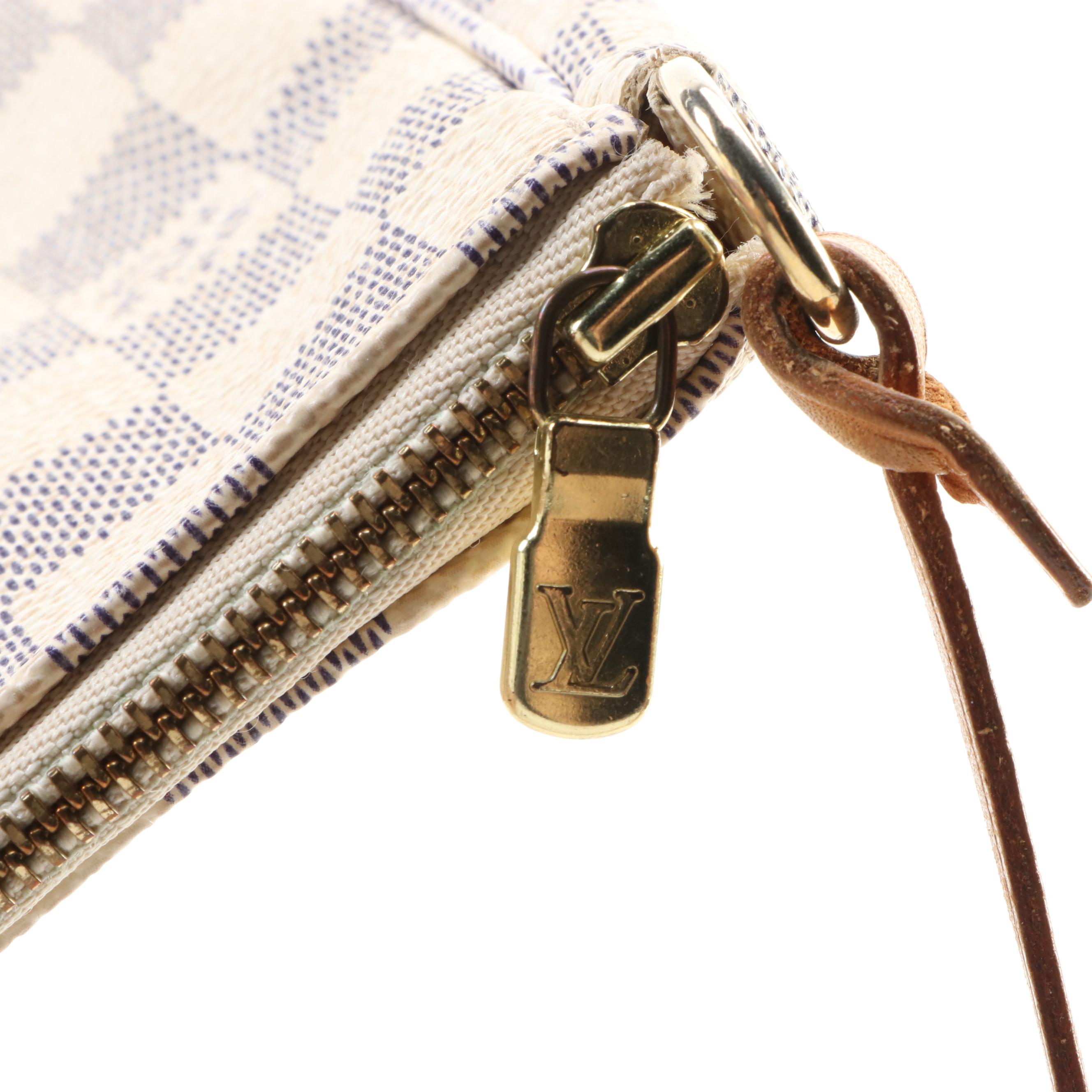 Louis Vuitton Pochette Accessoires in Damier Azur Canvas/Vachetta Leather