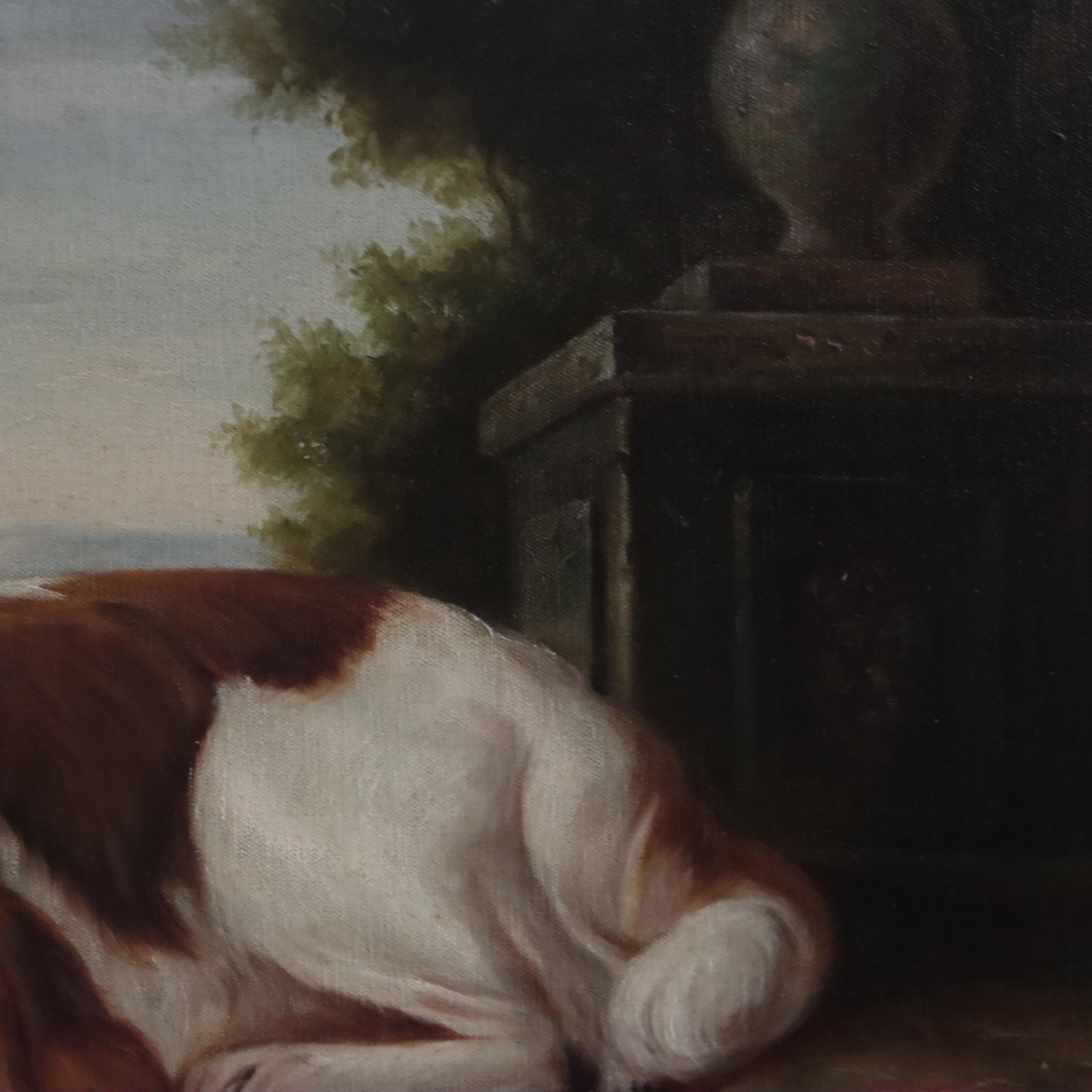 Oil Painting of King Charles Spaniel at Rest