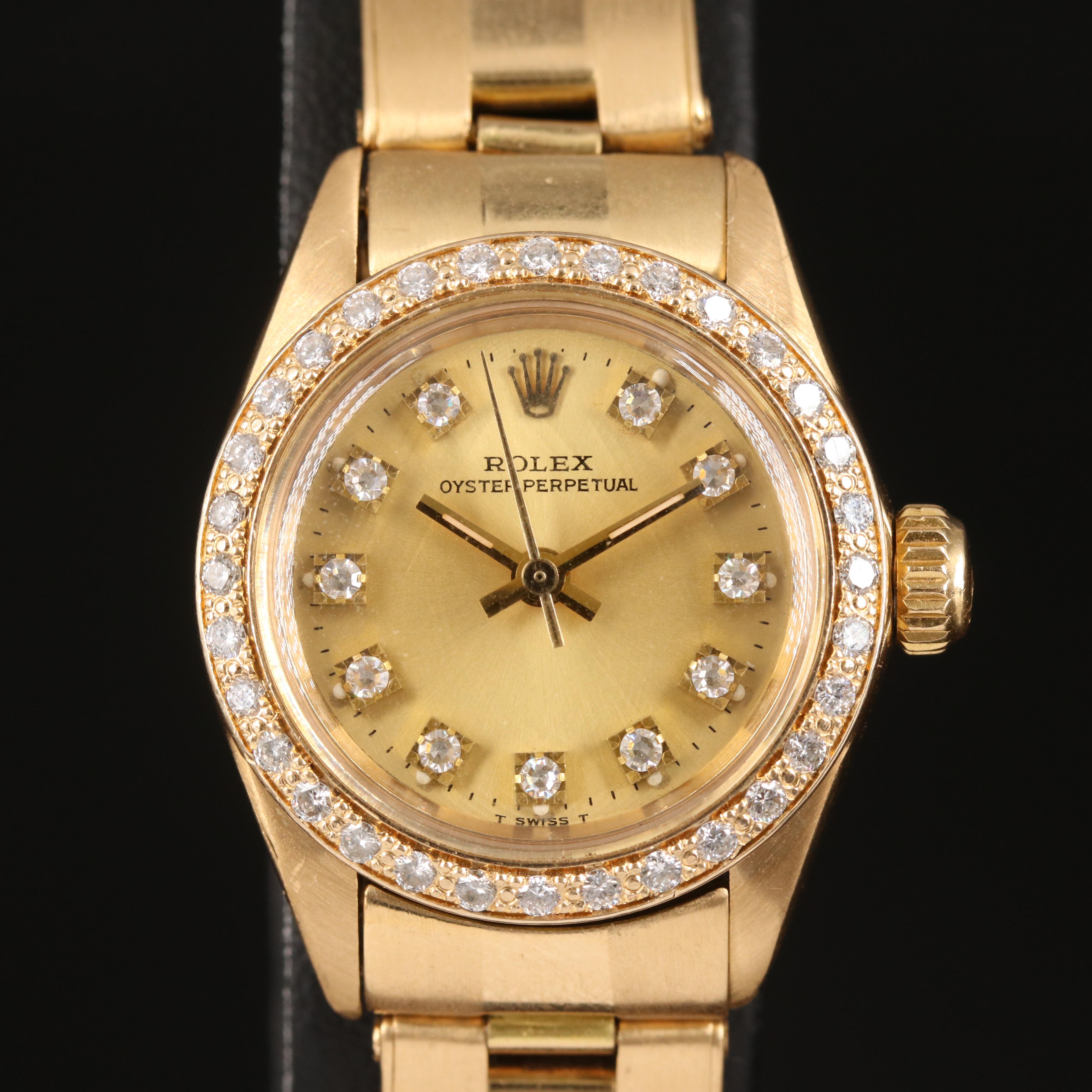 1981 18K Rolex Diamond Dial and Bezel Watch