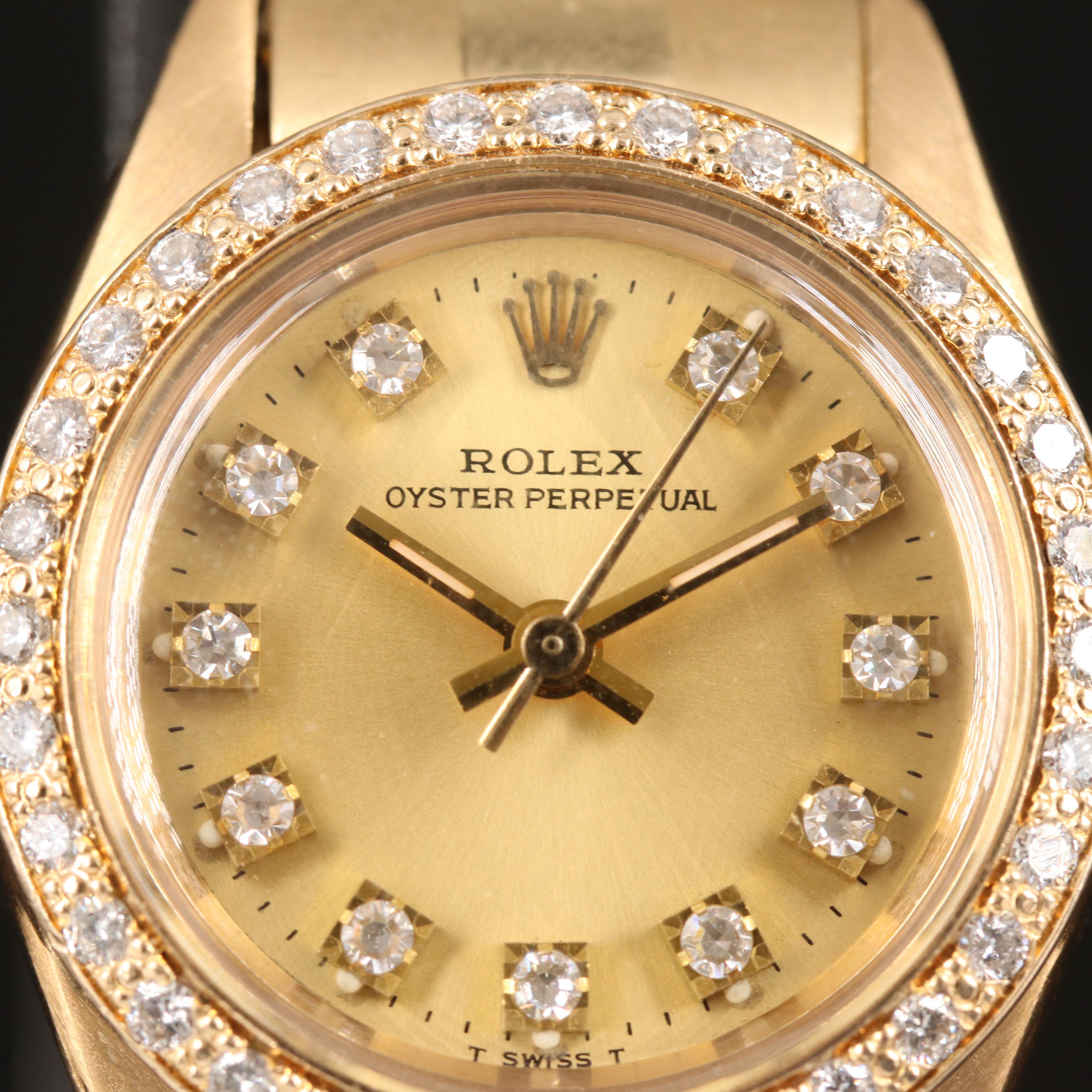 1981 18K Rolex Diamond Dial and Bezel Watch