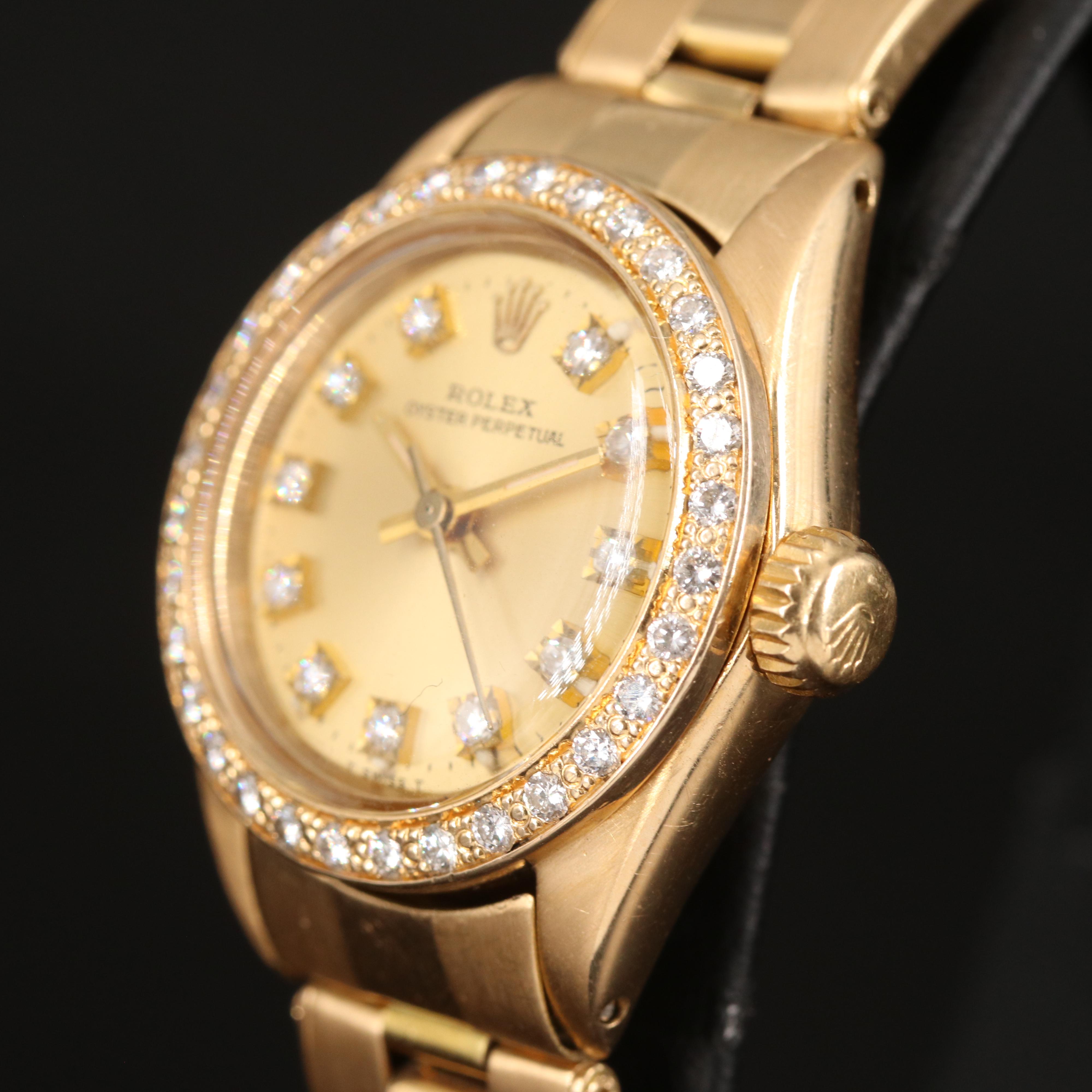 1981 18K Rolex Diamond Dial and Bezel Watch