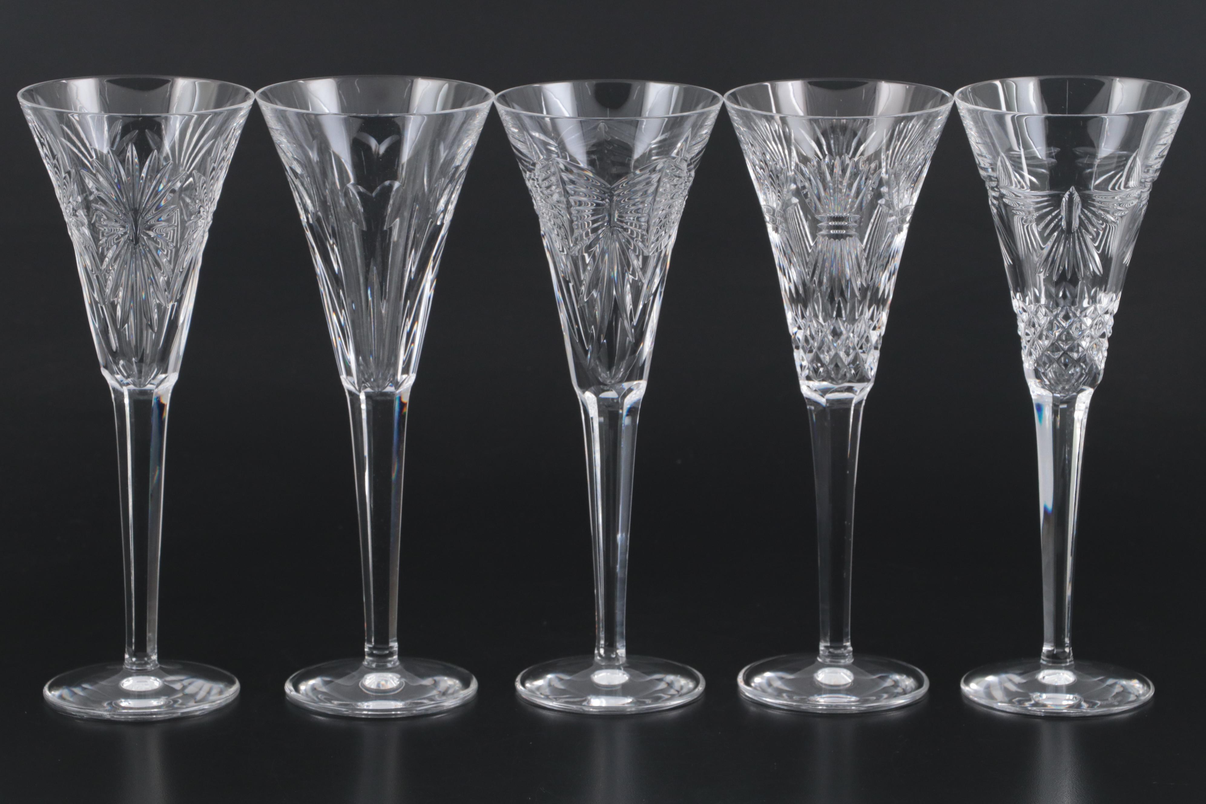 Waterford Millennium Series Crystal Champagne Flutes