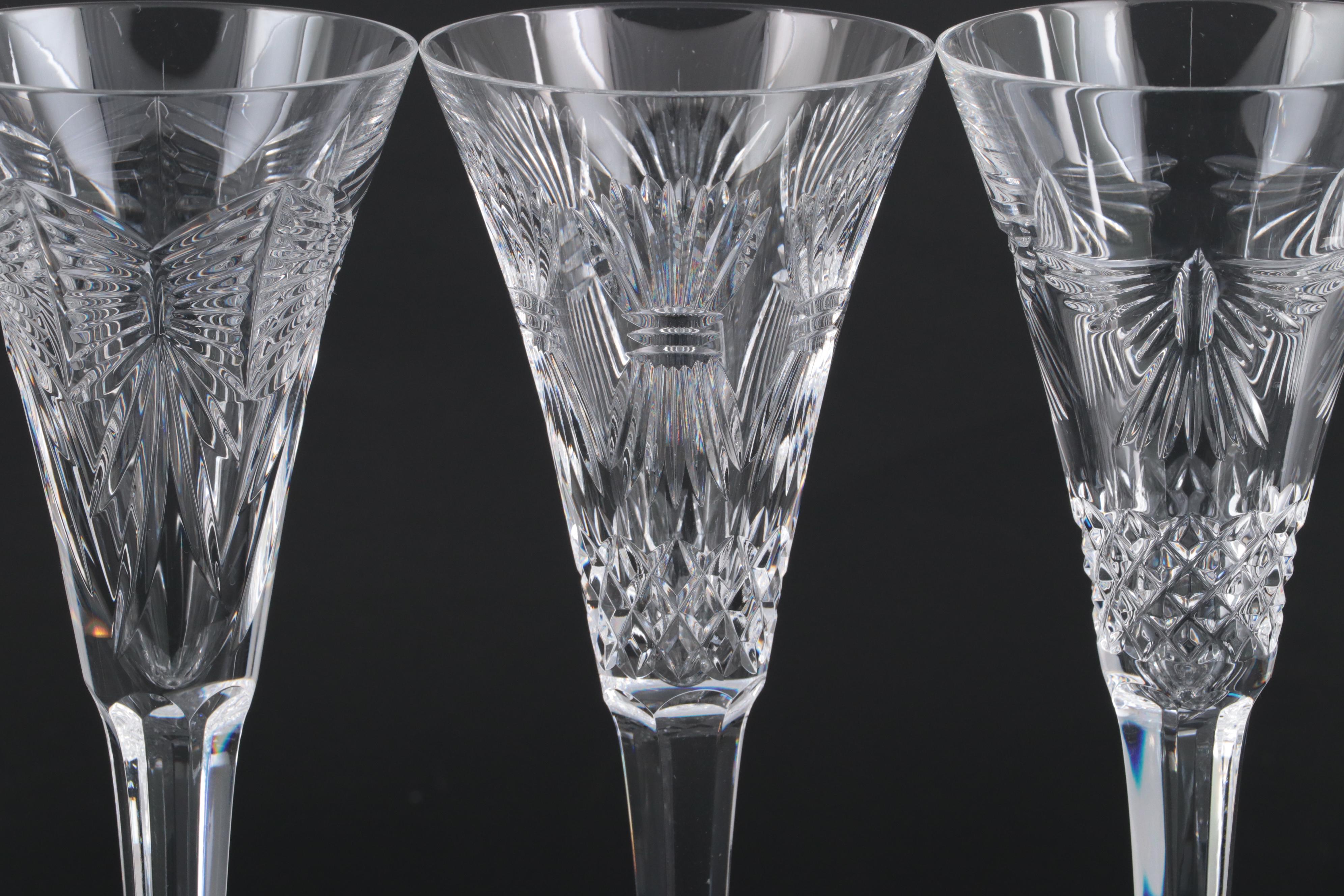 Waterford Millennium Series Crystal Champagne Flutes
