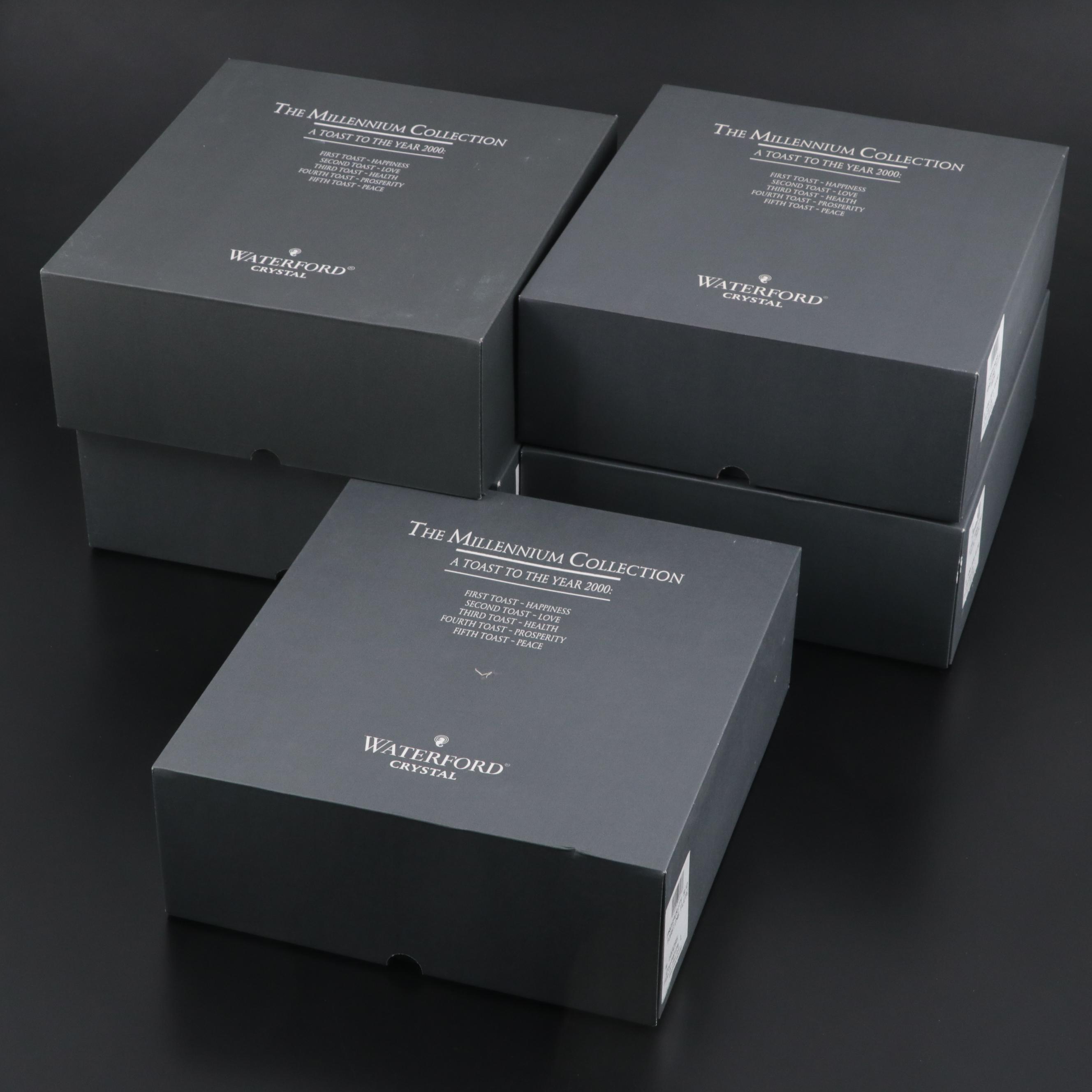 Waterford Millennium Series Crystal Champagne Flutes