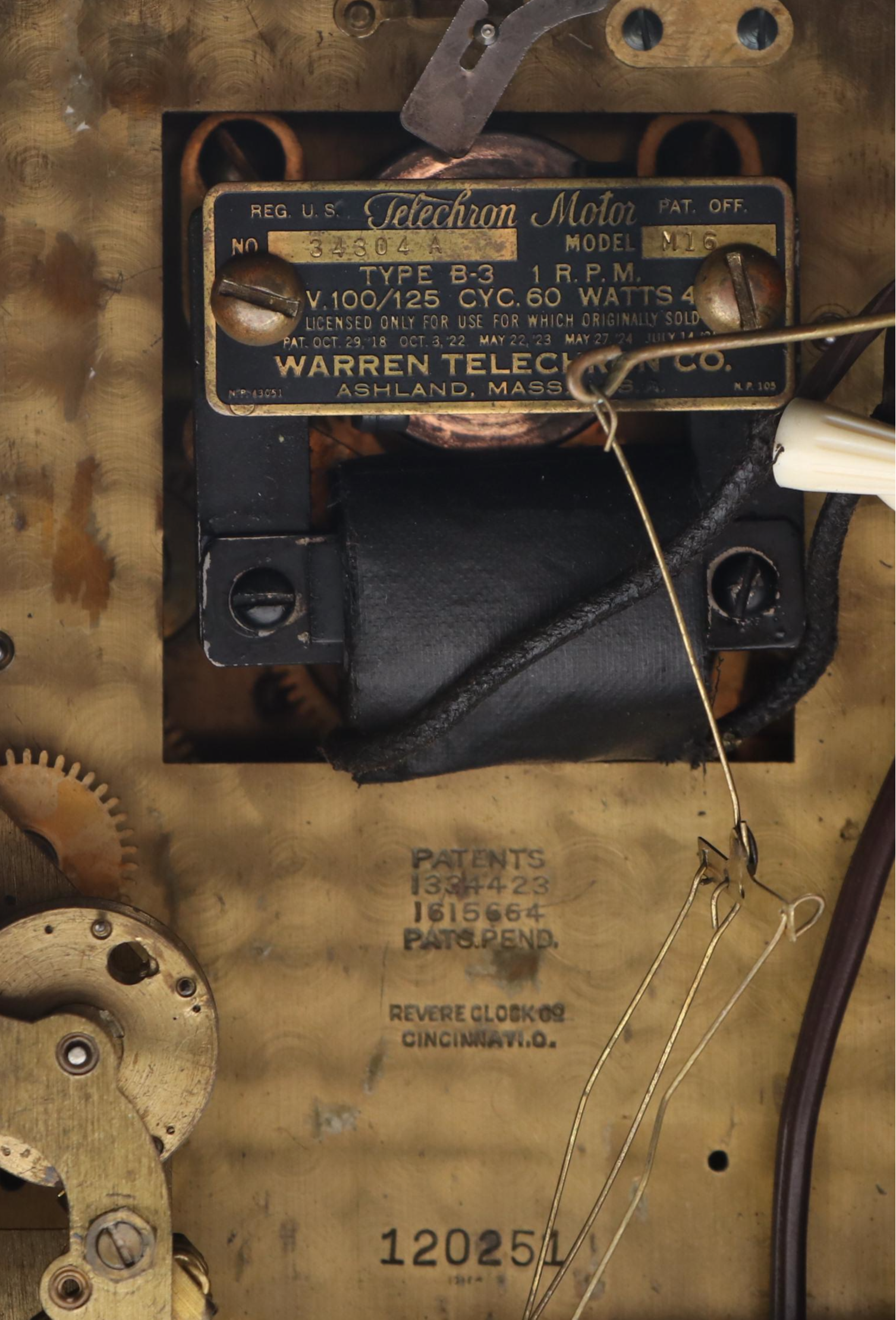 Revere Westminster Chime Electric Wooden Tambour Mantel Clock, Mid-20th Century