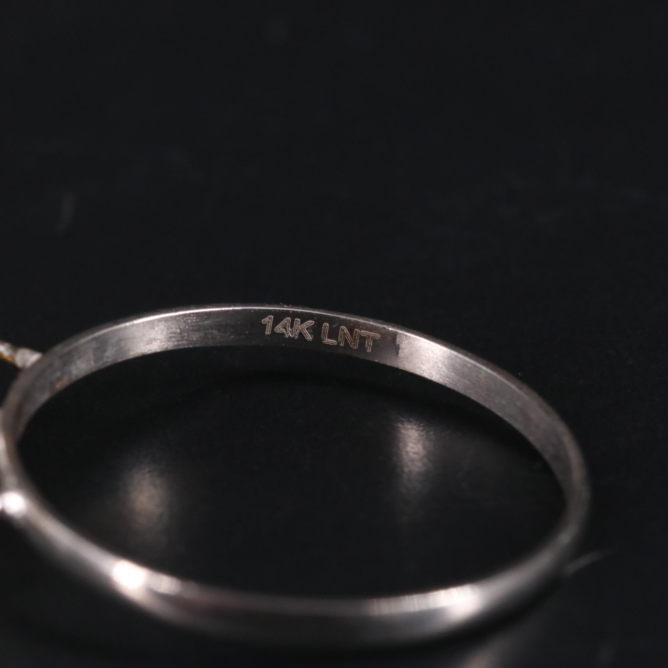 14K Moissanite  and Yellow Lab Grown Diamond Ring