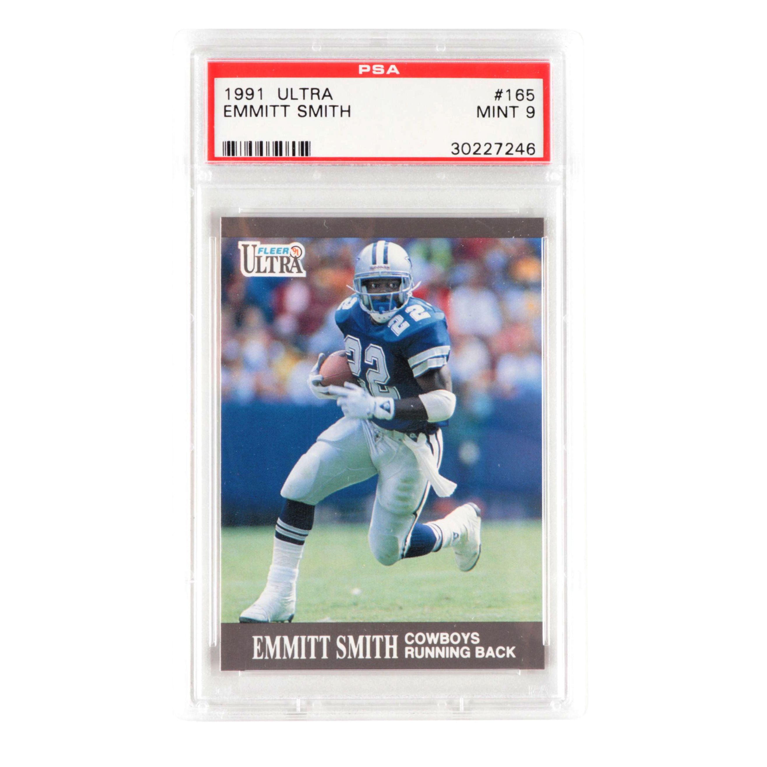 1991 Fleer Ultra Emmitt Smith #165 Graded PSA 9 Mint Football Card