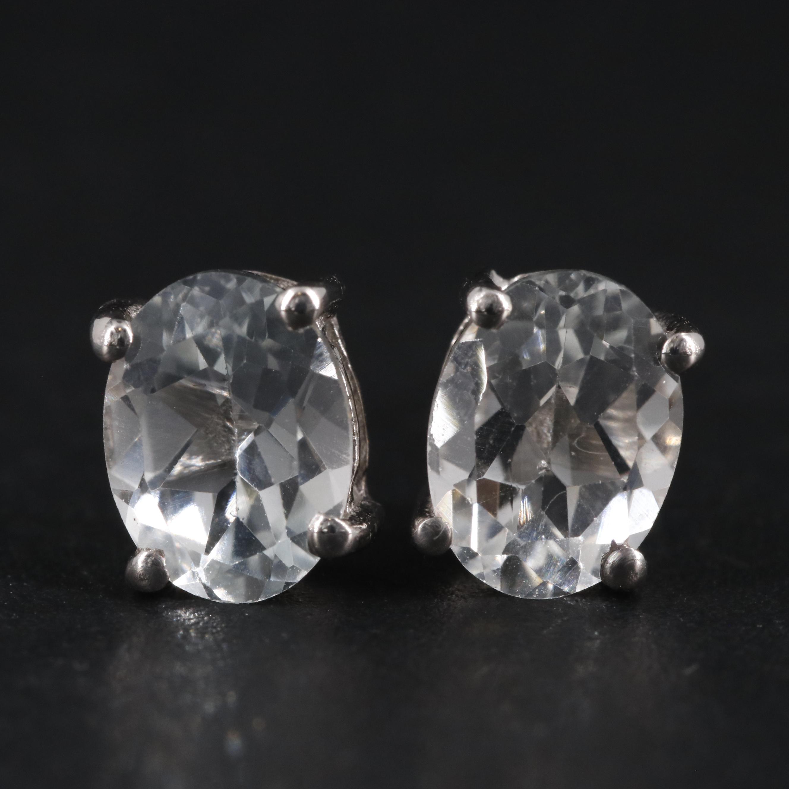 Sterling Oval Stud Earrings