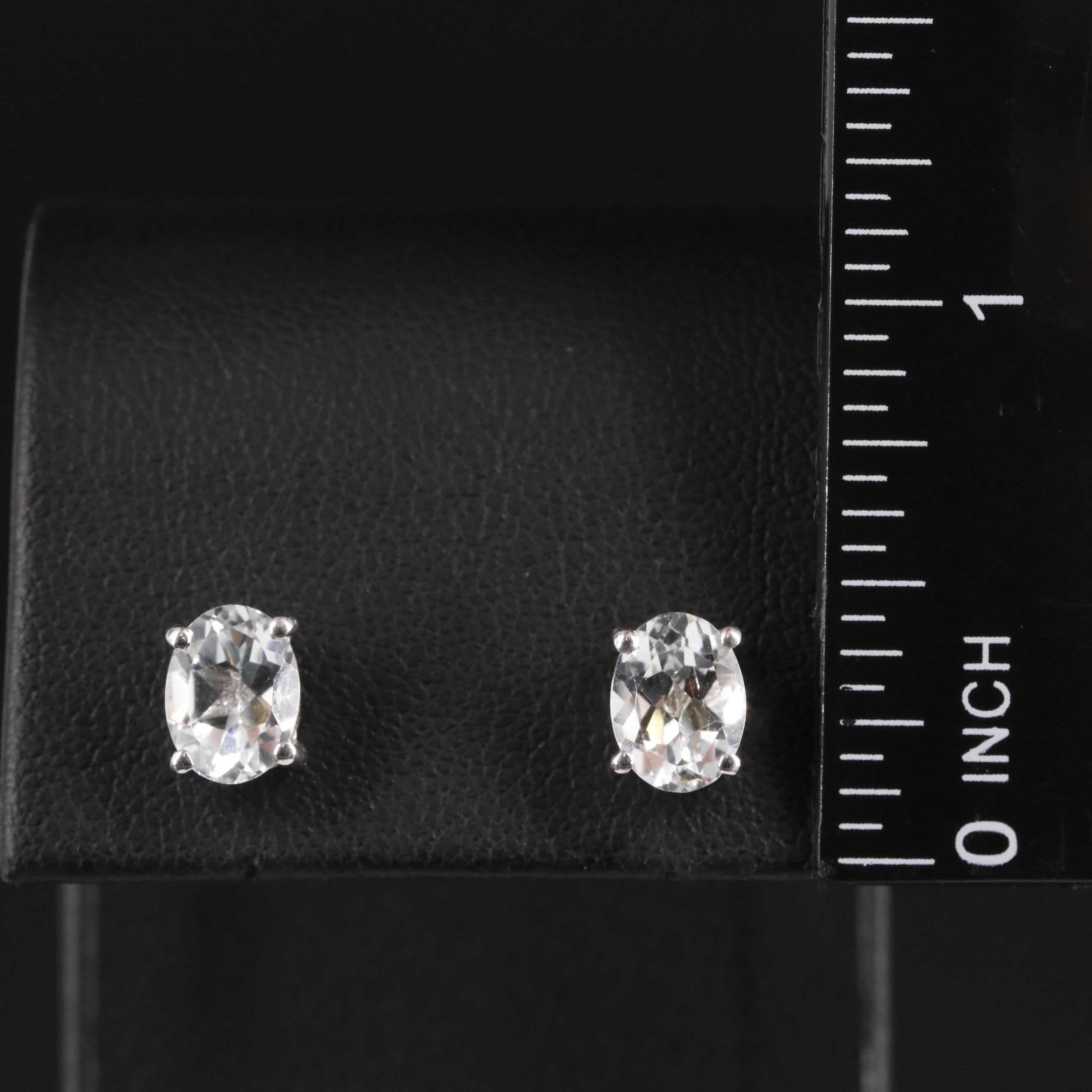 Sterling Oval Stud Earrings