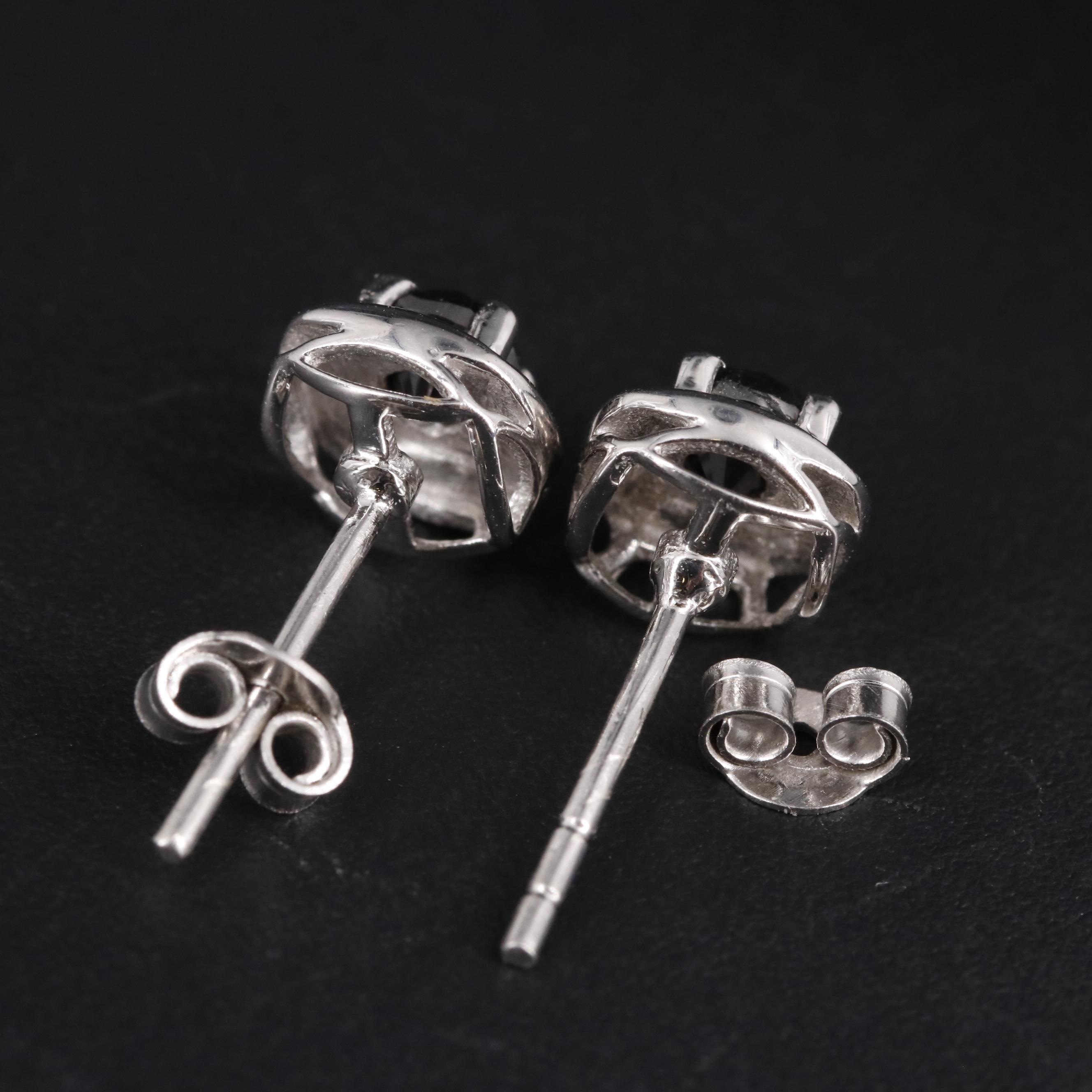 Sterling Gemstone Stud Earrings