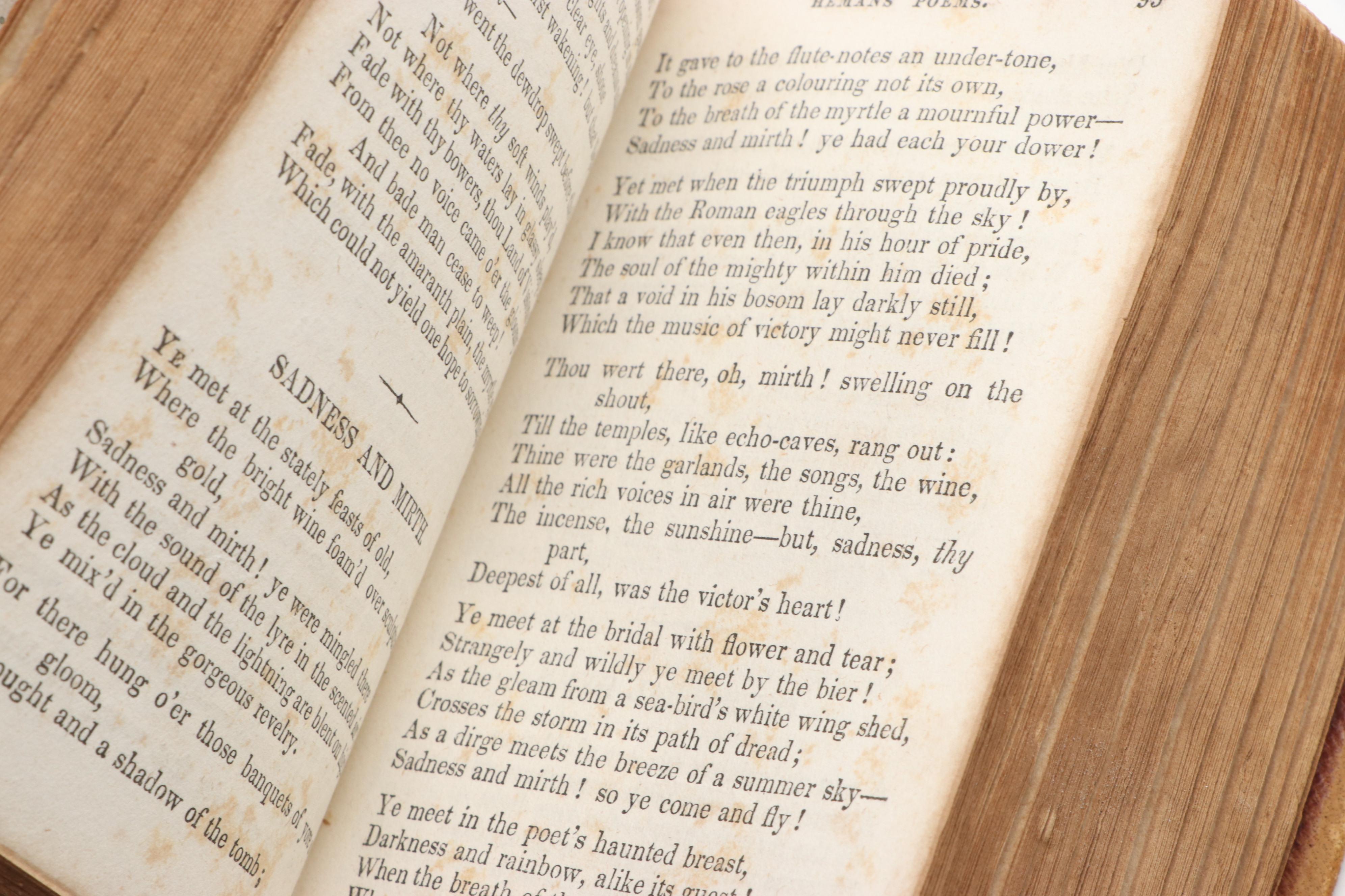 "Poems by Felicia Hemans" by H.T. Tuckerman with French Engraving Books