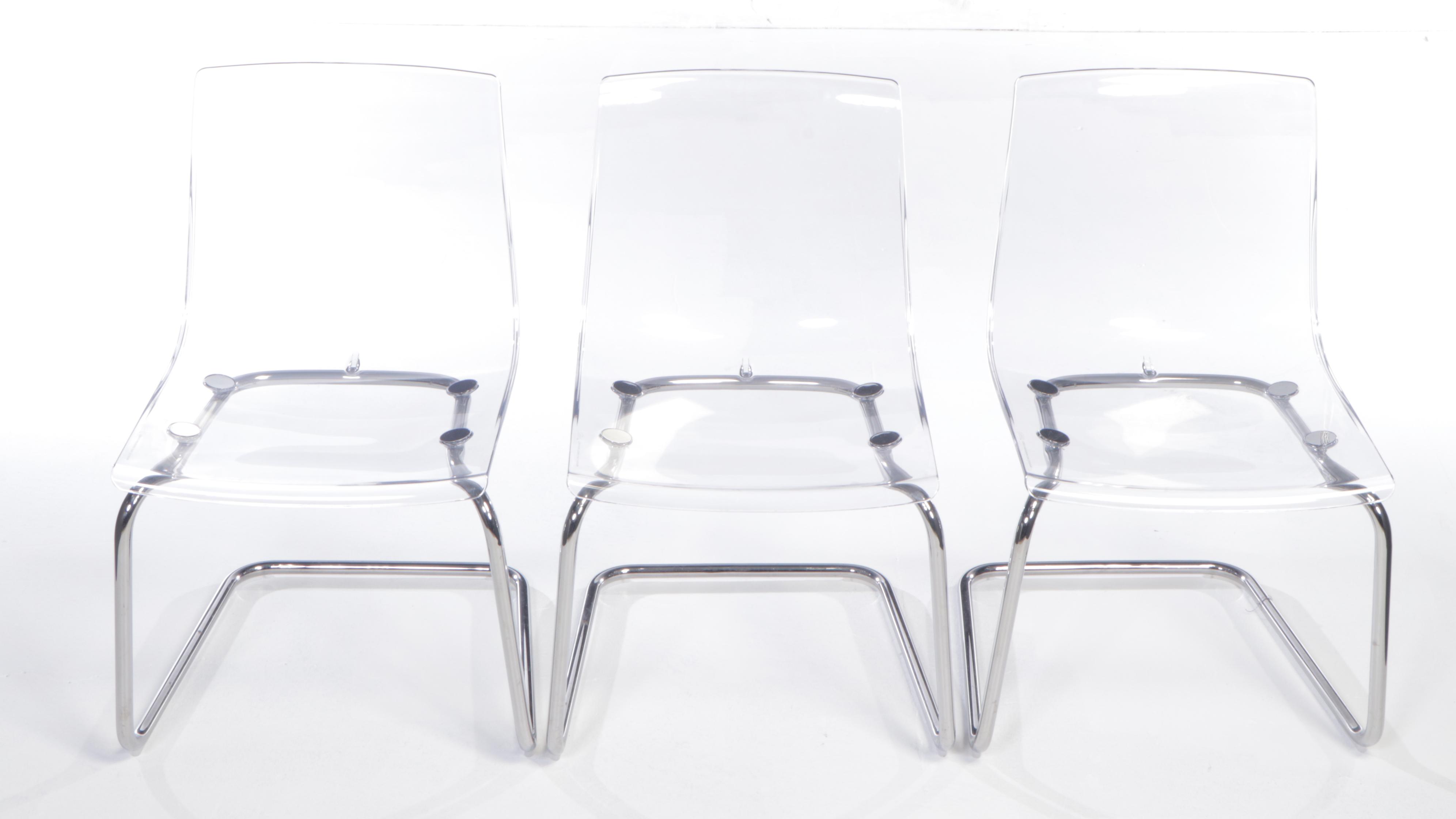 Five Carl Öjerstam for IKEA "Tobias" Steel and Molded Plastic Side Chairs