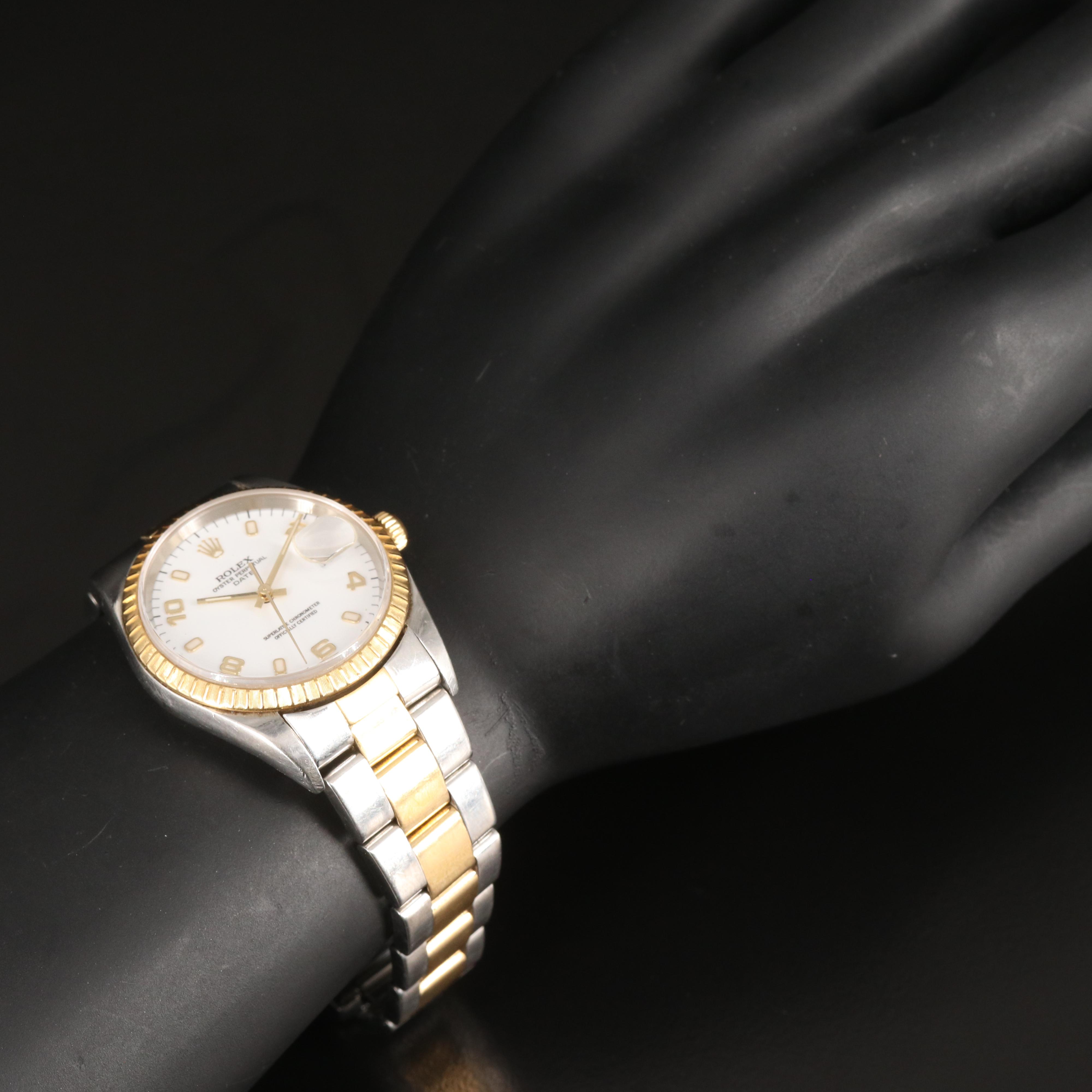 1999 Rolex Oyster Perpetual Date 18K and Stainless Steel Watch