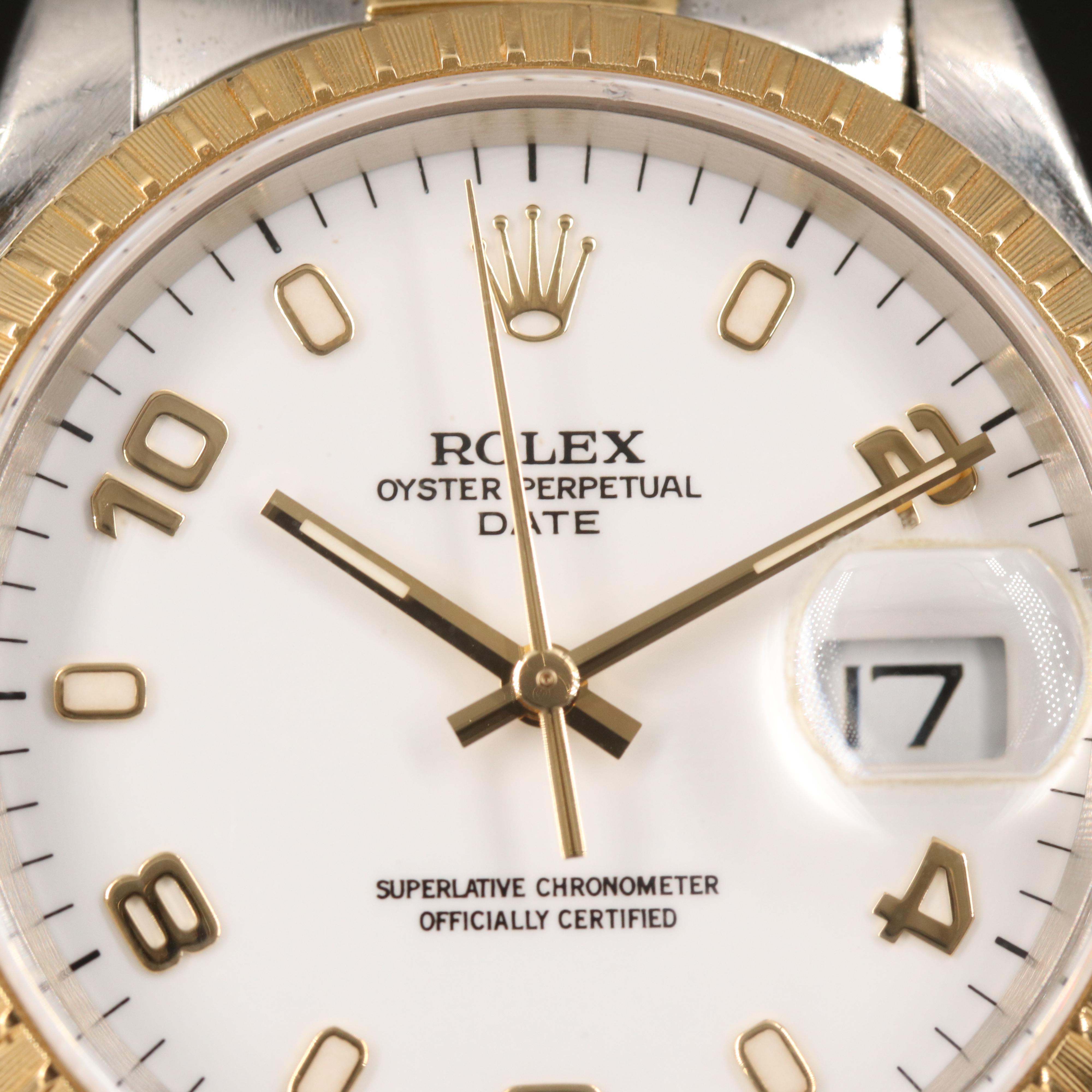 1999 Rolex Oyster Perpetual Date 18K and Stainless Steel Watch