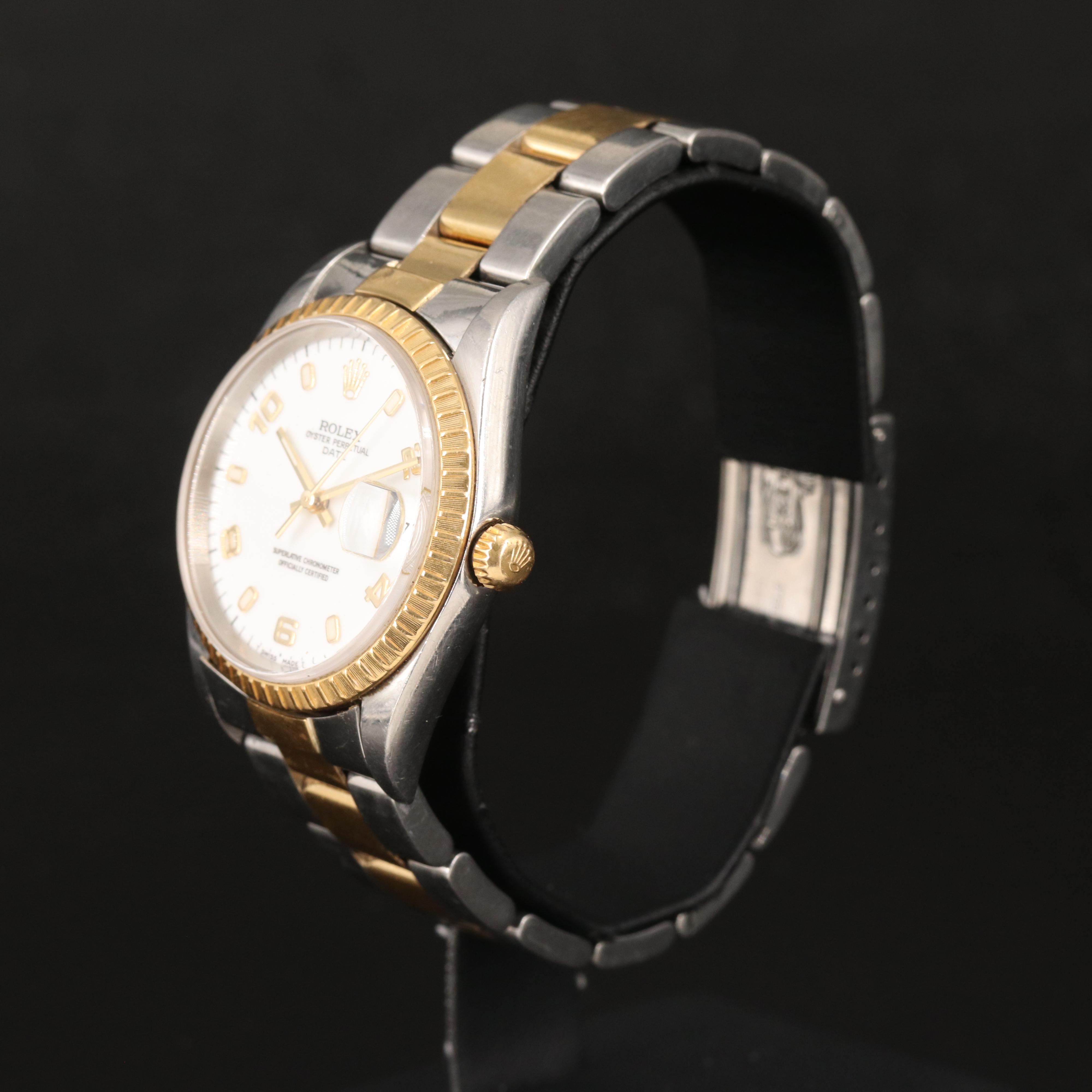 1999 Rolex Oyster Perpetual Date 18K and Stainless Steel Watch