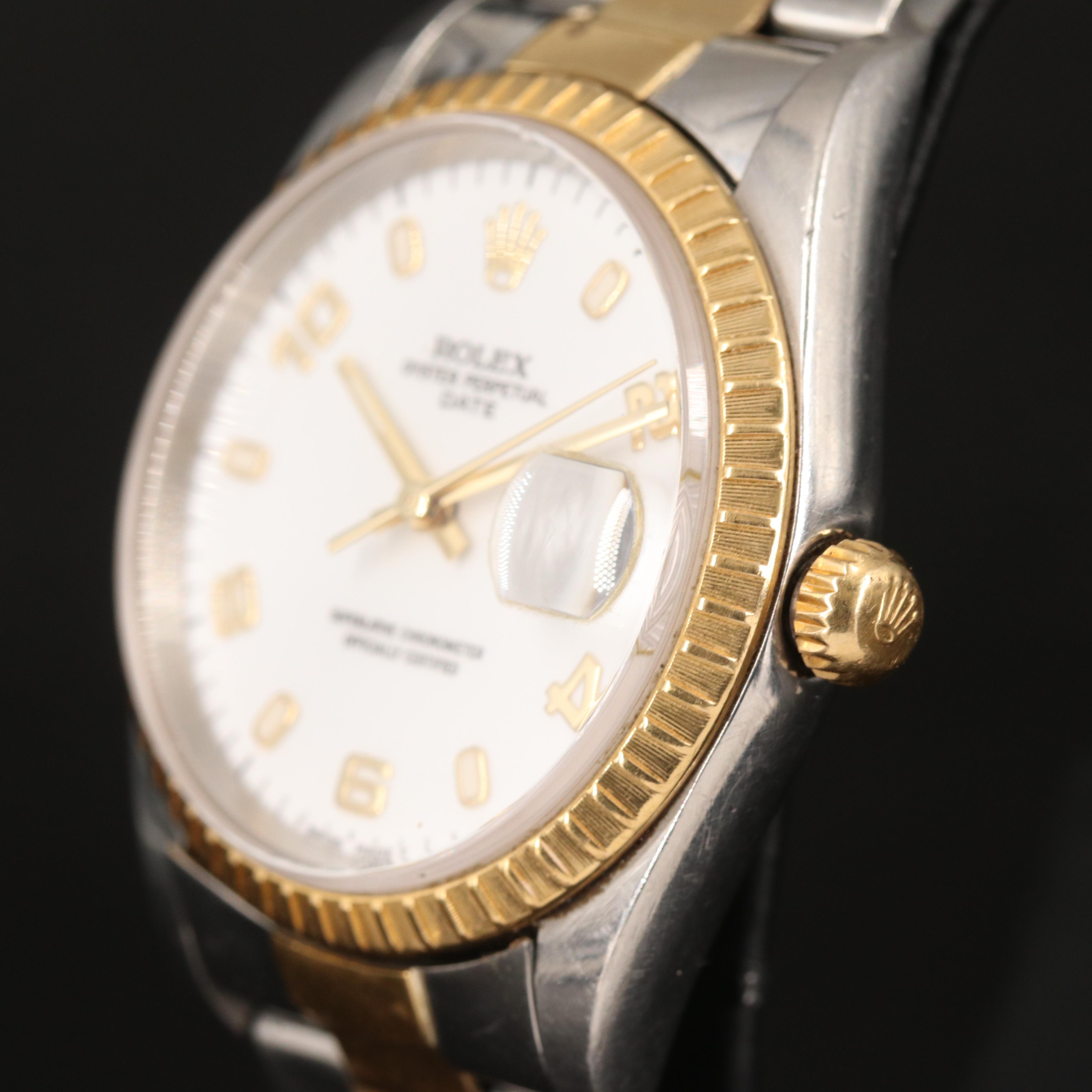 1999 Rolex Oyster Perpetual Date 18K and Stainless Steel Watch