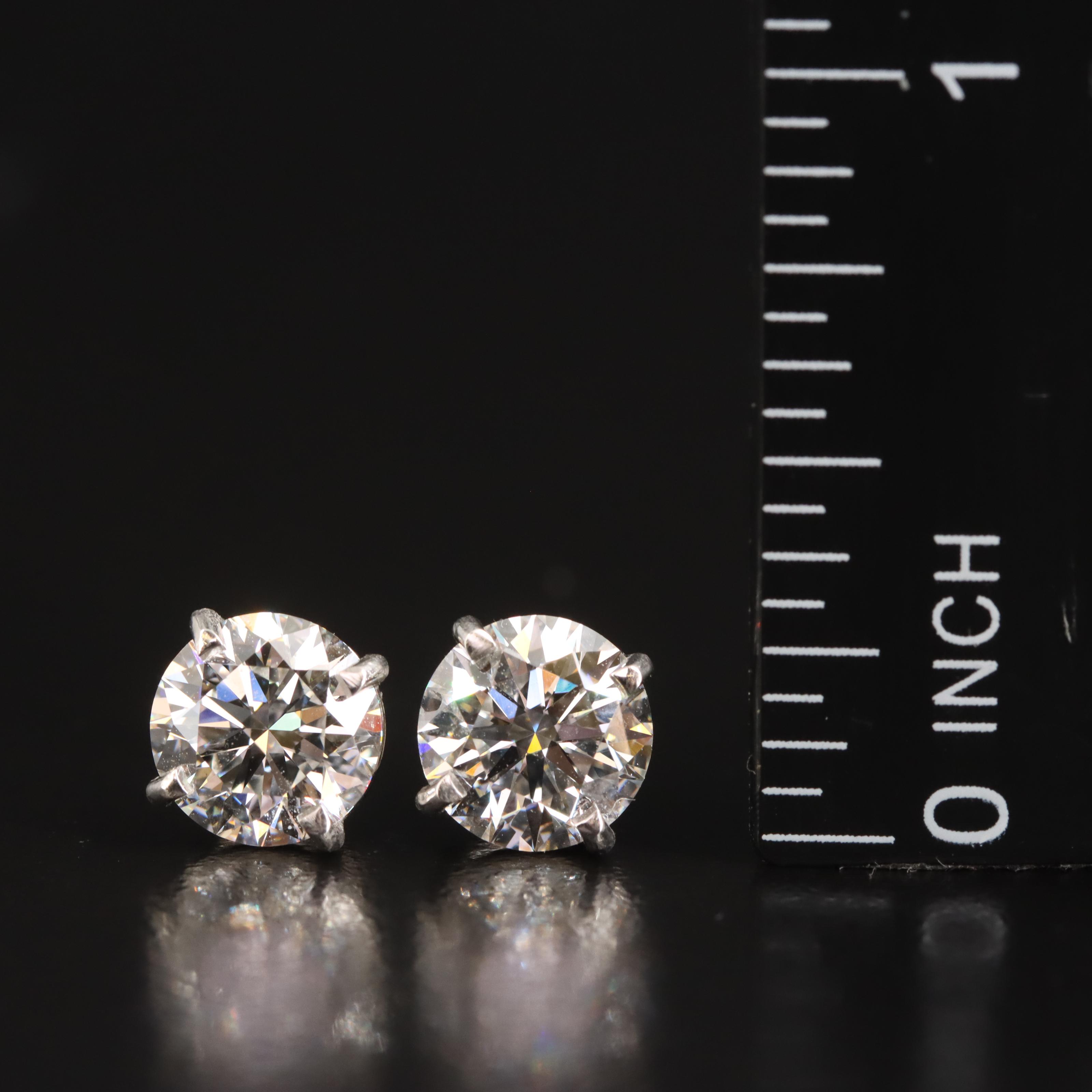 Platinum 3.55 CTW Lab Grown Diamond Stud Earrings with IGI Reports