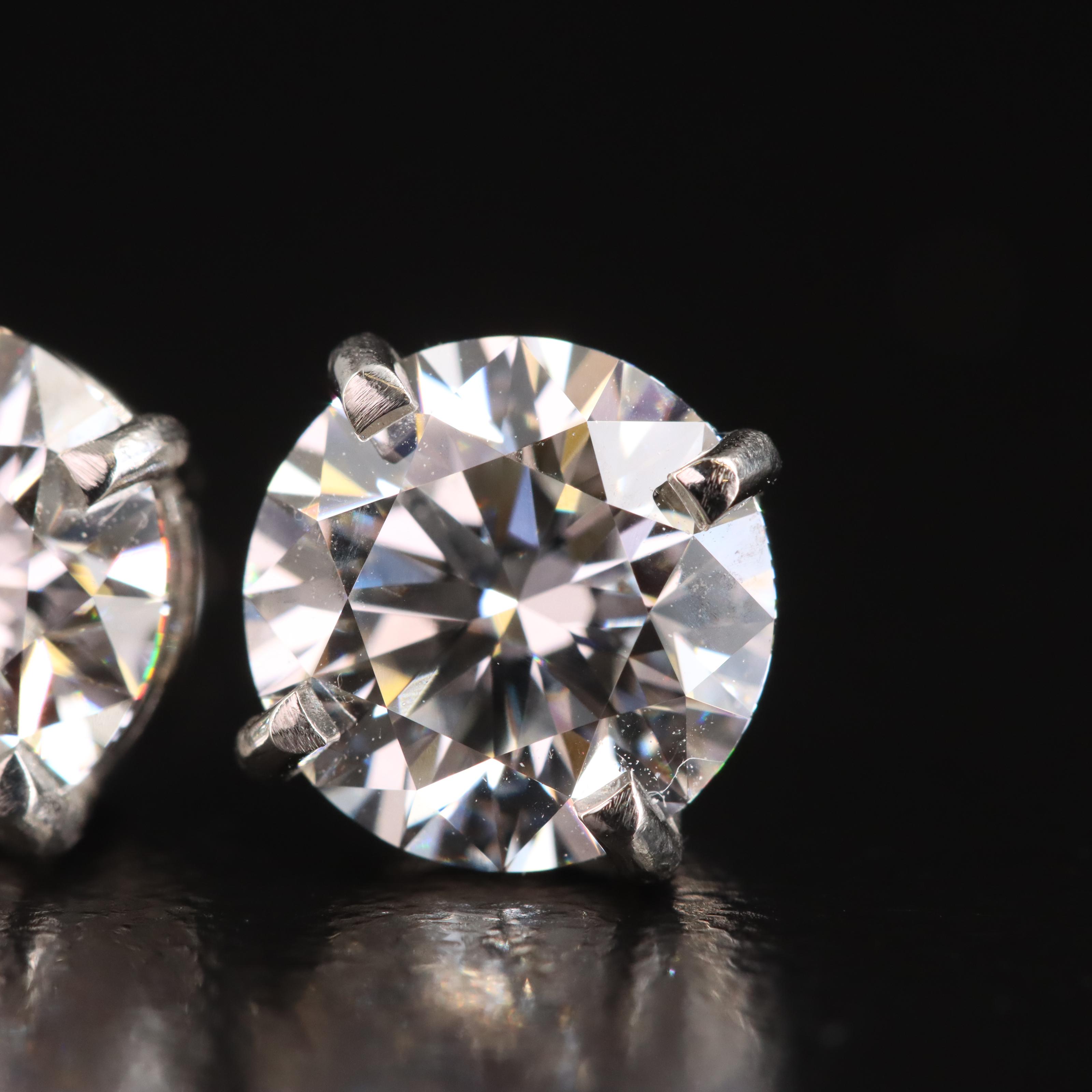 Platinum 3.55 CTW Lab Grown Diamond Stud Earrings with IGI Reports