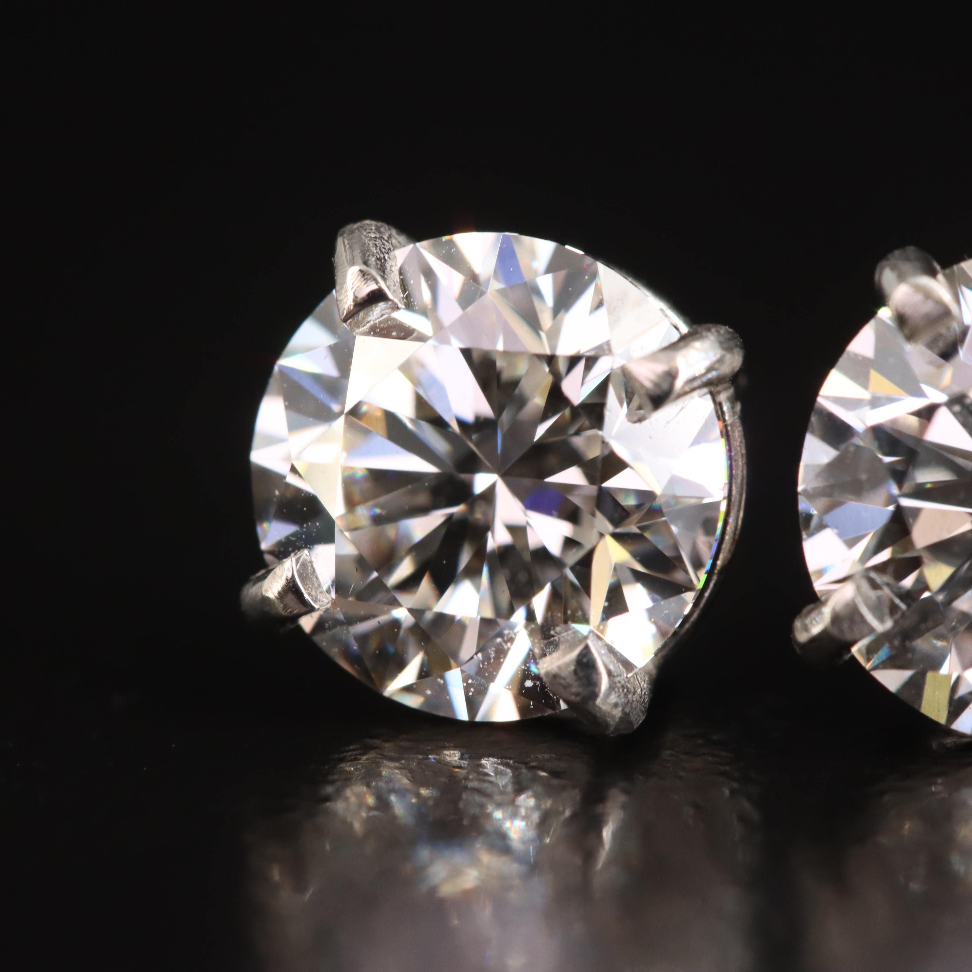 Platinum 3.55 CTW Lab Grown Diamond Stud Earrings with IGI Reports