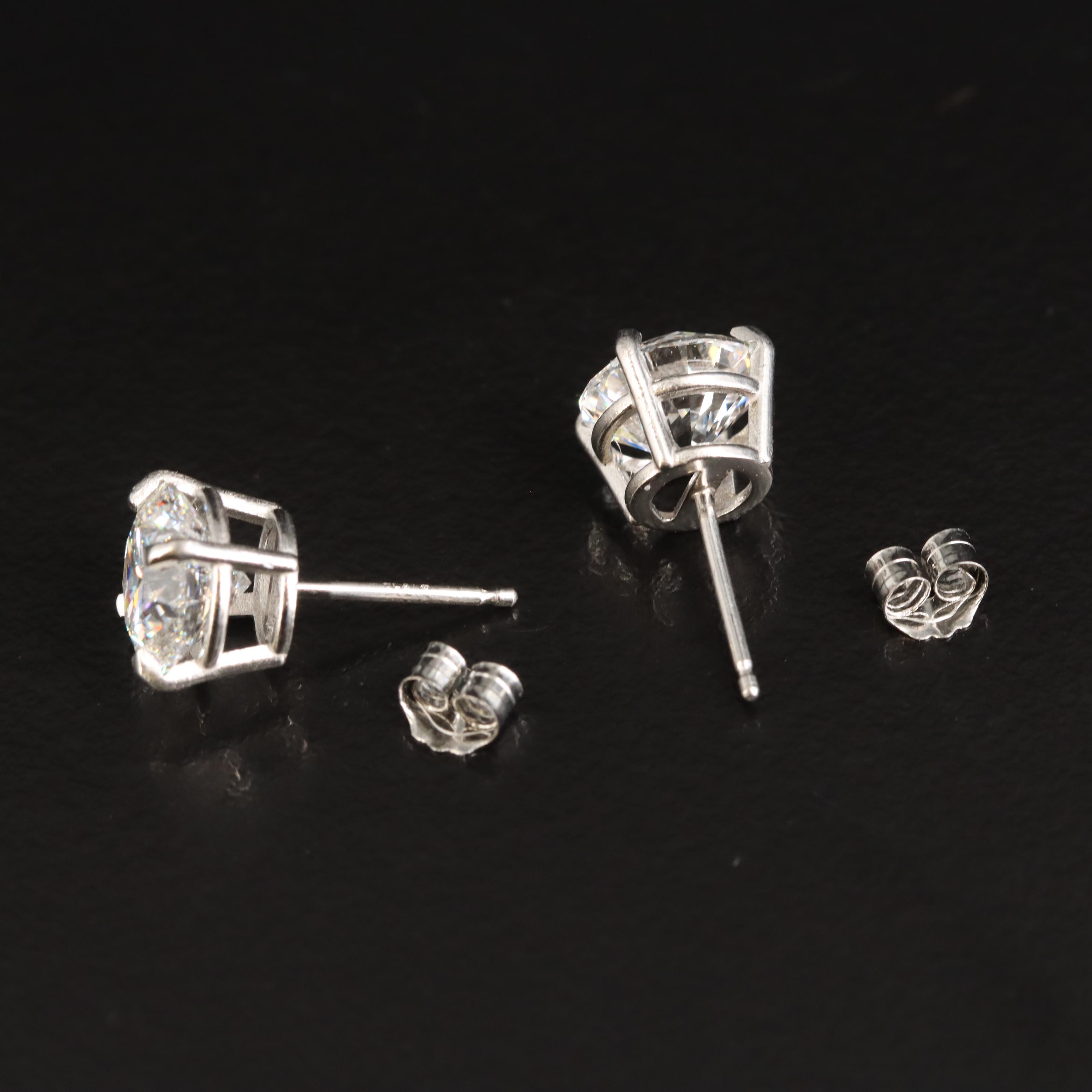 Platinum 3.55 CTW Lab Grown Diamond Stud Earrings with IGI Reports