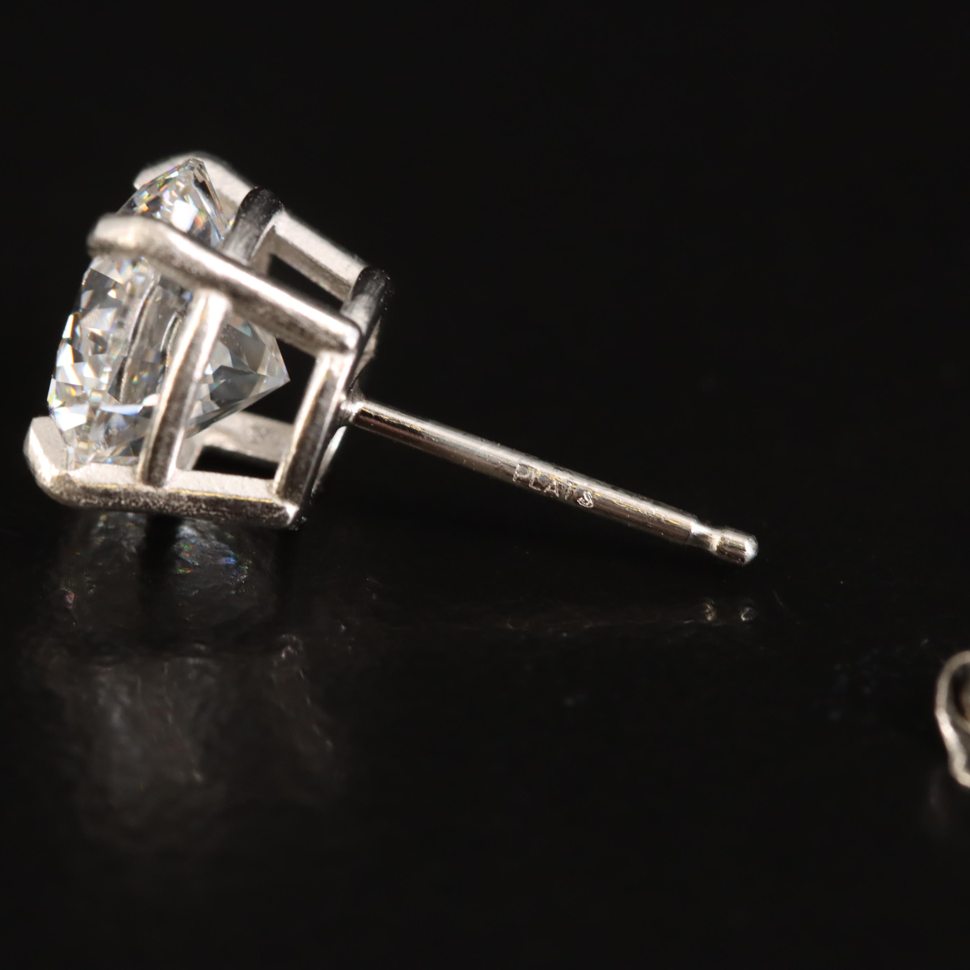 Platinum 3.55 CTW Lab Grown Diamond Stud Earrings with IGI Reports