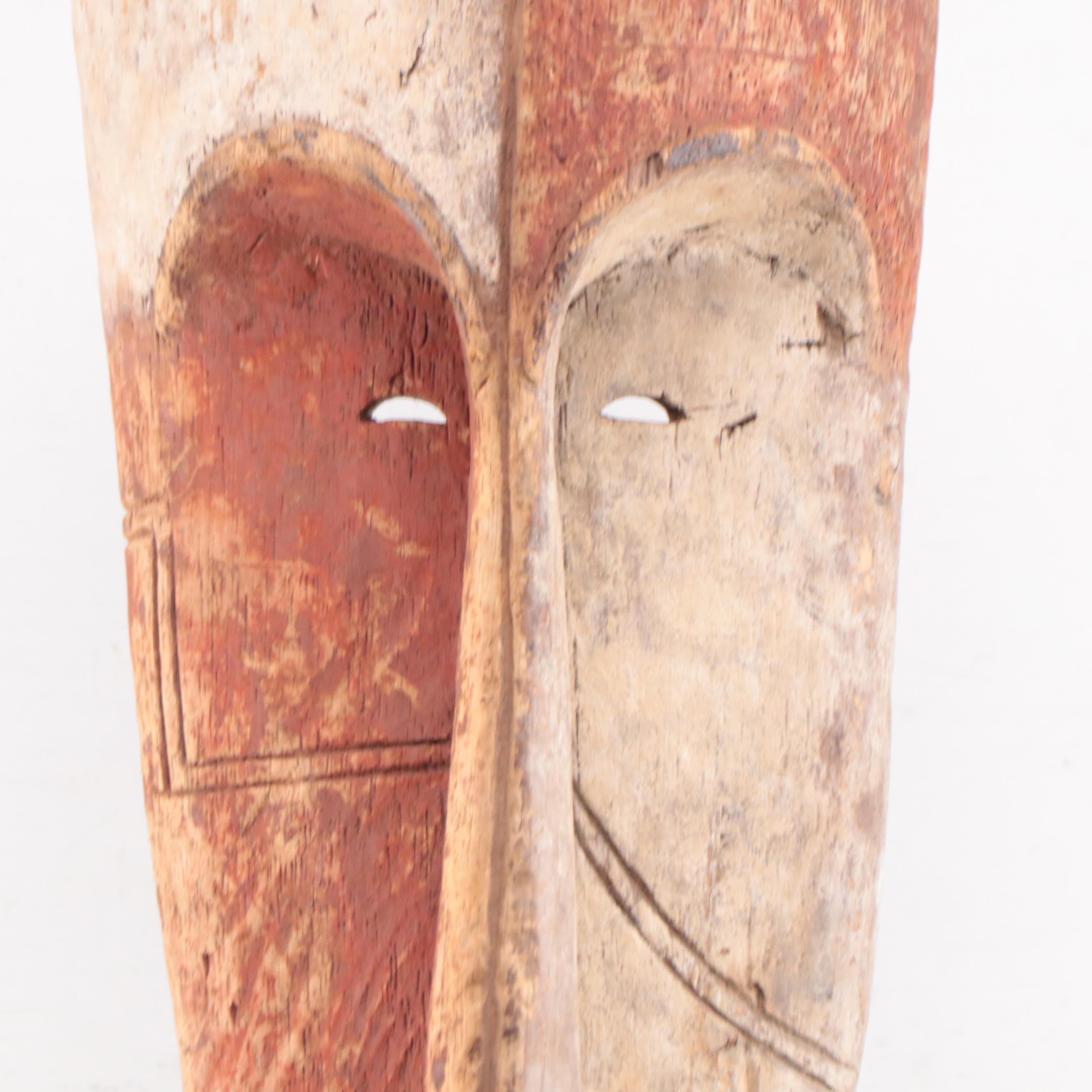 Fang Style Carved Wooden Mask, Central Africa