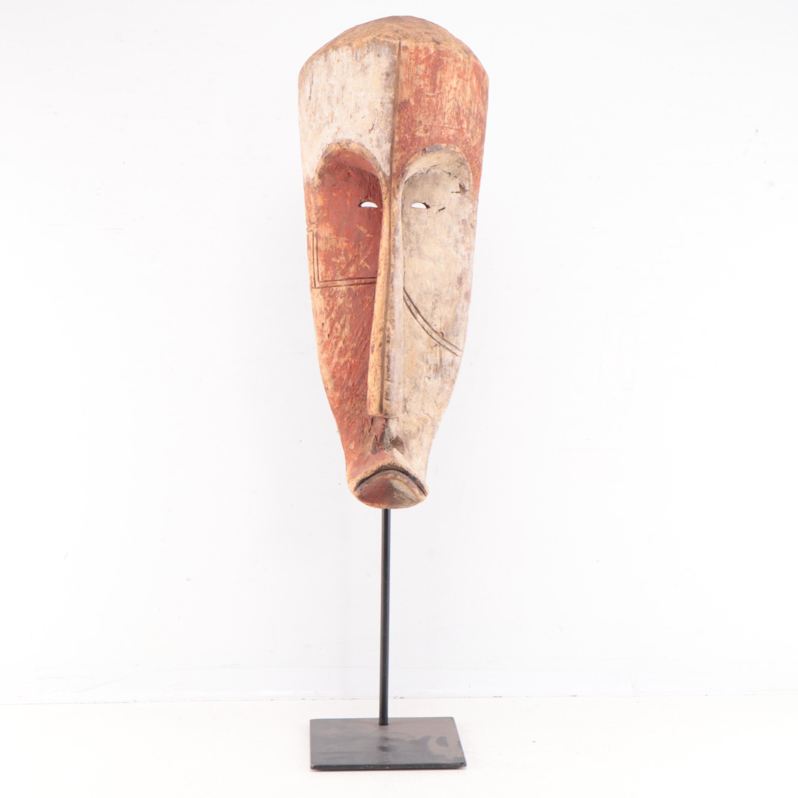 Fang Style Carved Wooden Mask, Central Africa