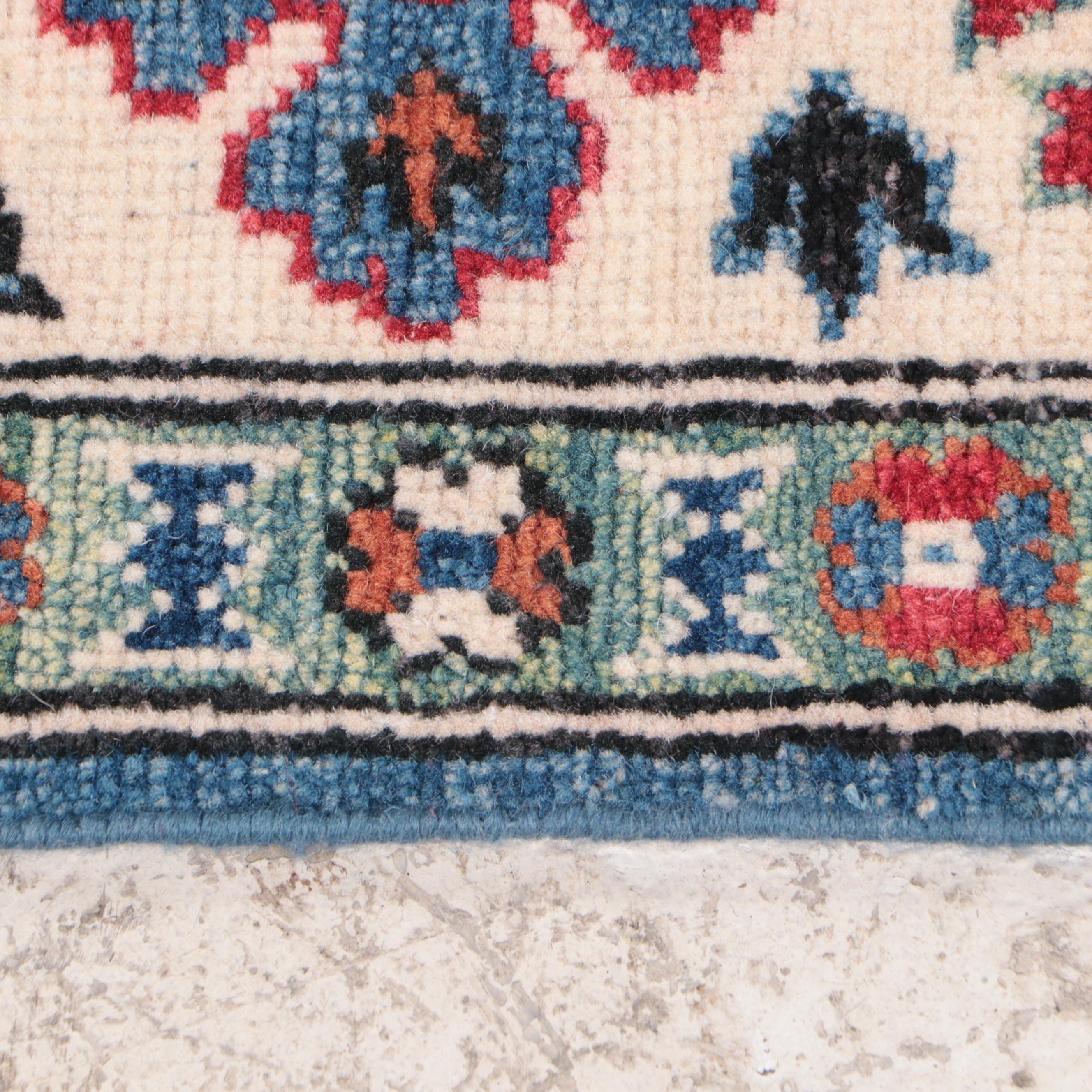 4'11 x 6'8 Hand-Knotted Afghan Kazak Area Rug