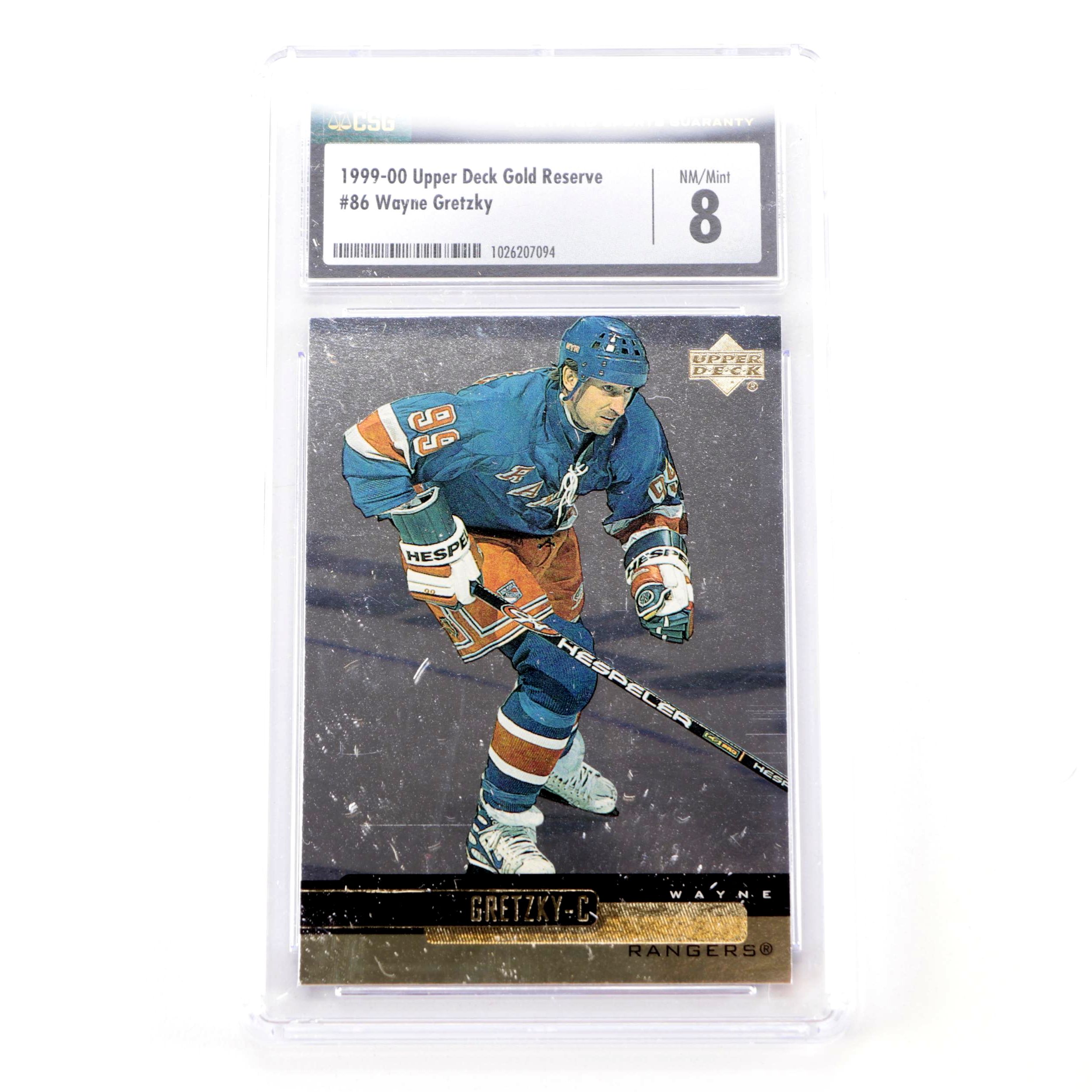 1999 Upper Deck Gold Reserve Wayne Gretzky #86 Graded CSG 8 NM/Mint Hockey Card