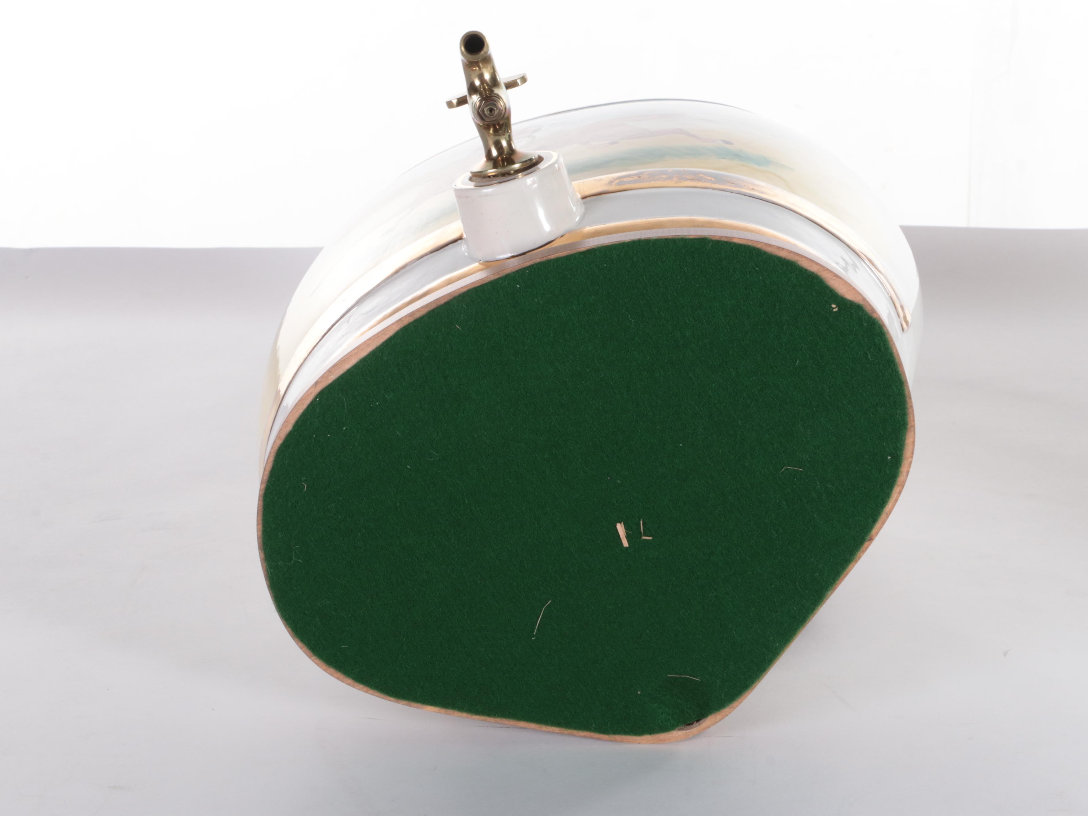 English Earthenware Pub Brandy Barrel Adapted as Table Lamp