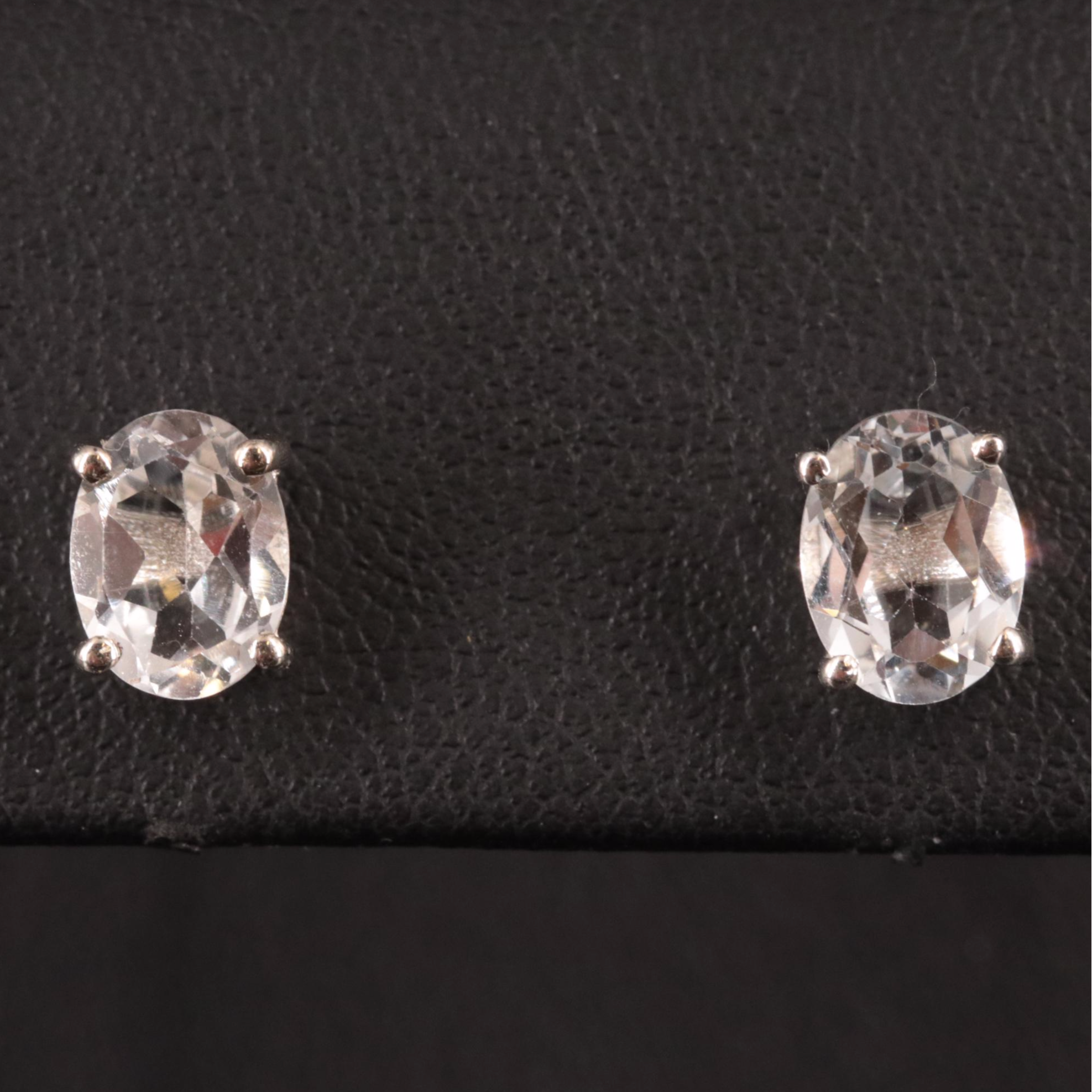 Sterling Oval Gemstone Stud Earrings