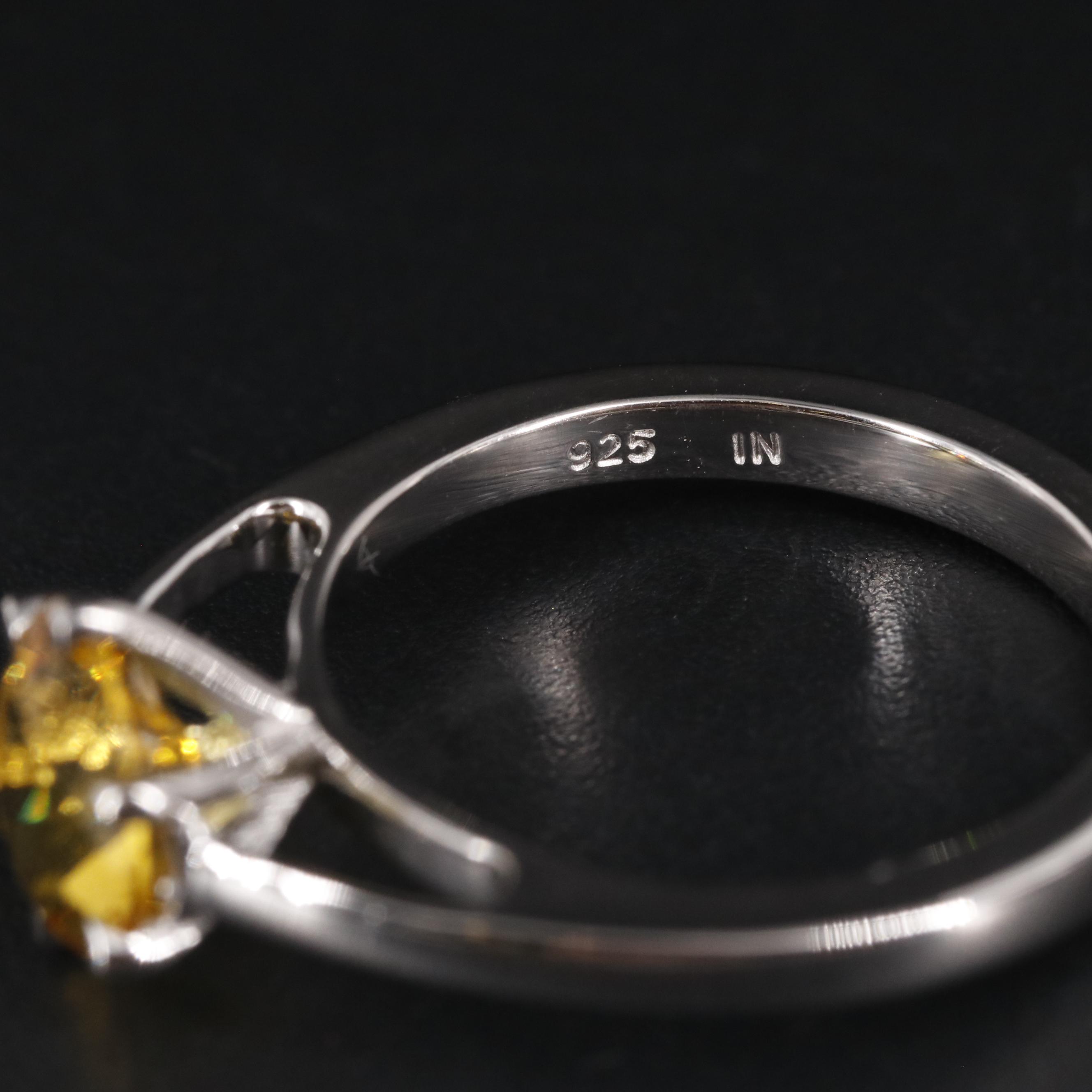 Sterling Gemstone Solitaire Ring