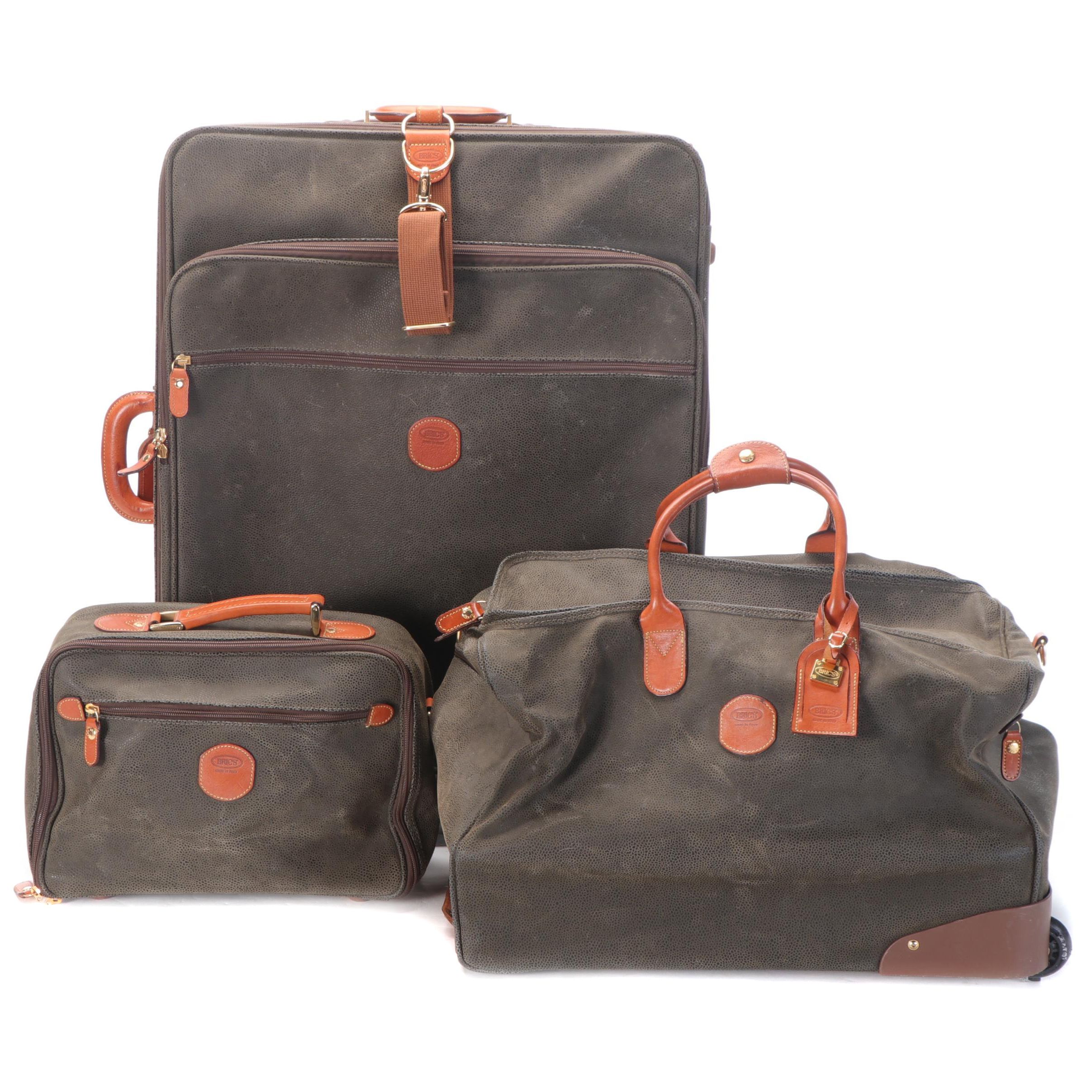 Bric's Life Collection Luggage in Sueded Coated Canvas and Leather