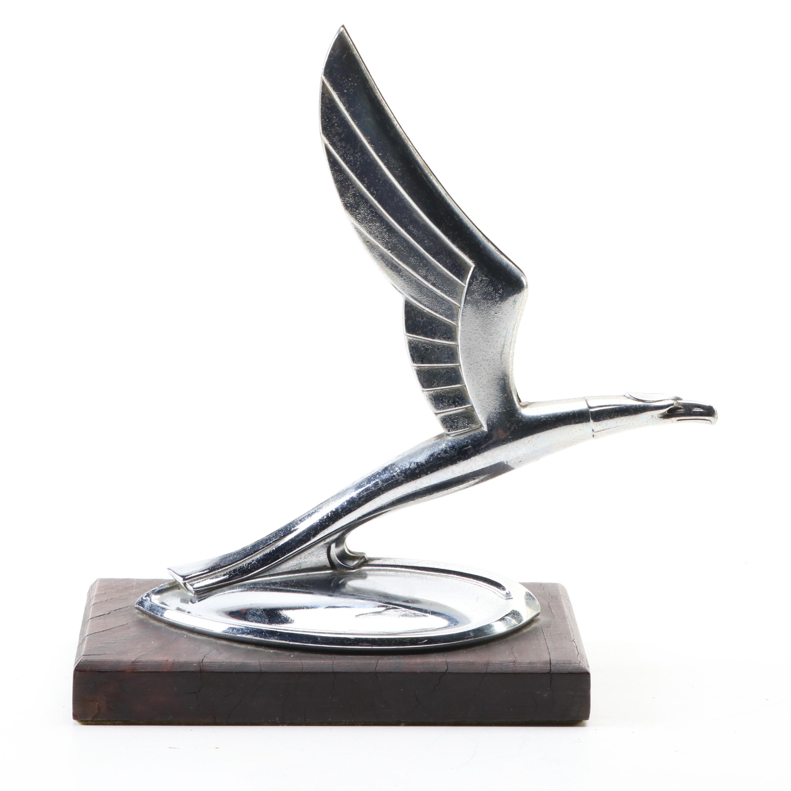 Chevrolet Eagle Hood Ornament with Swirl Glass Shift Knob, 1930s
