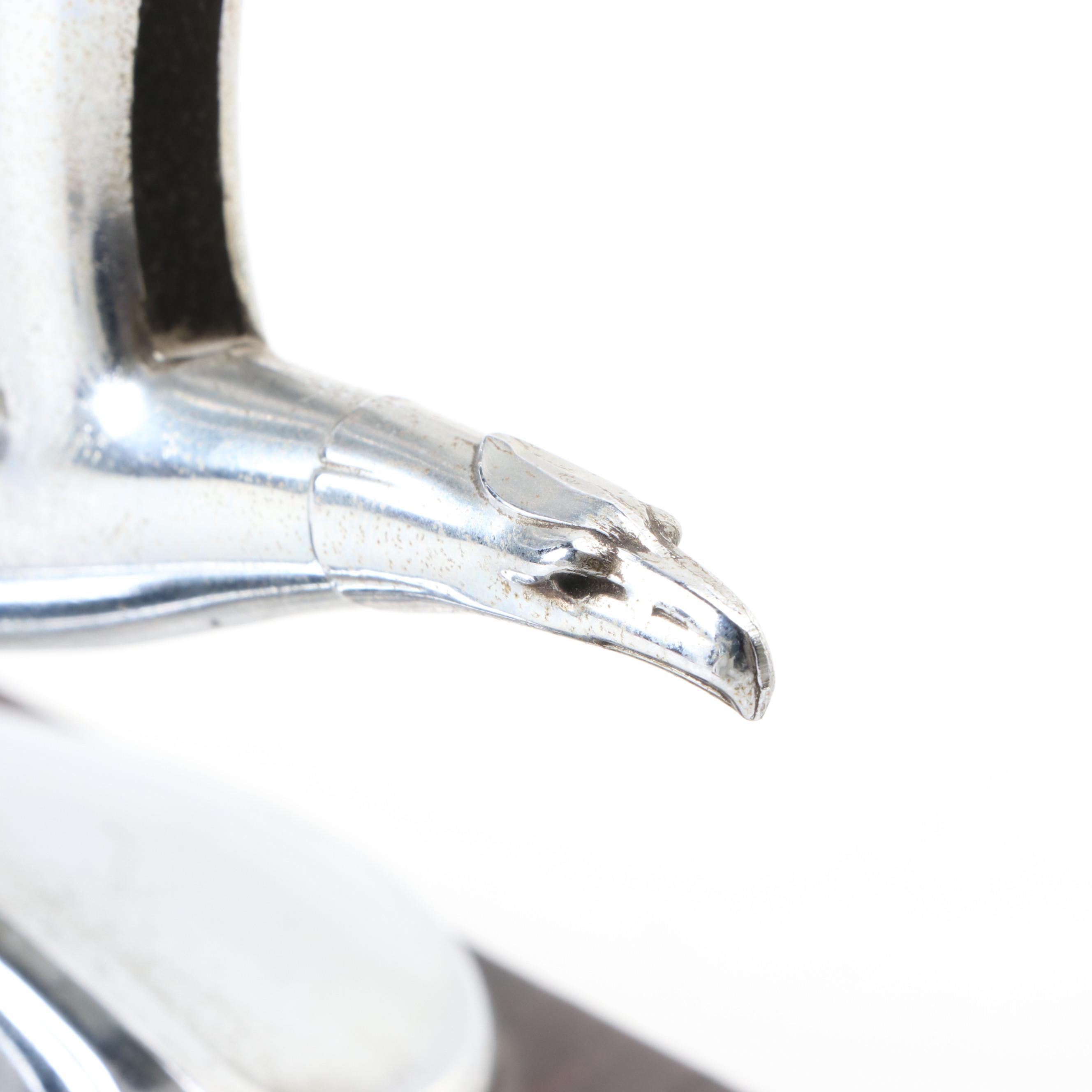 Chevrolet Eagle Hood Ornament with Swirl Glass Shift Knob, 1930s