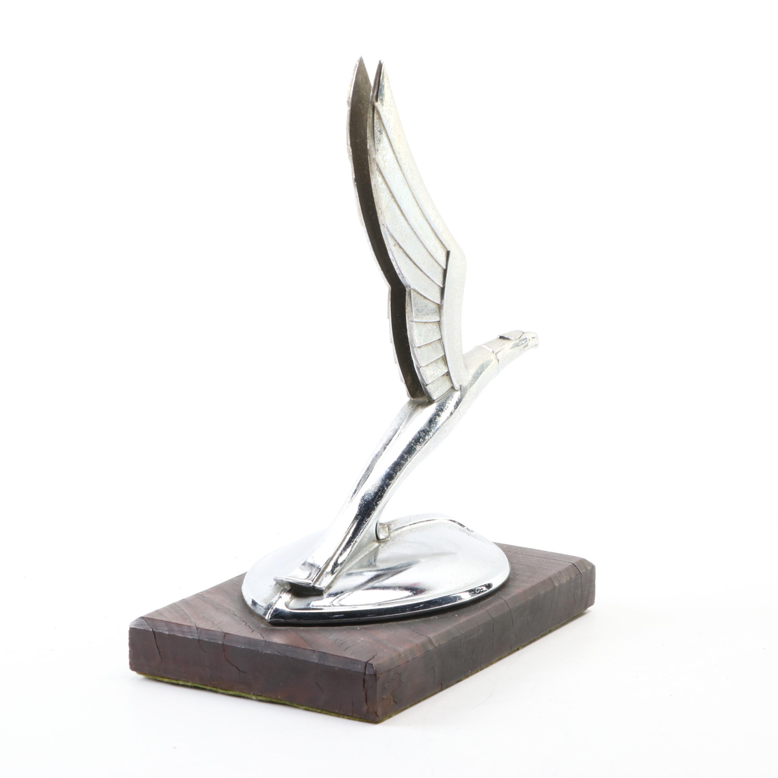 Chevrolet Eagle Hood Ornament with Swirl Glass Shift Knob, 1930s