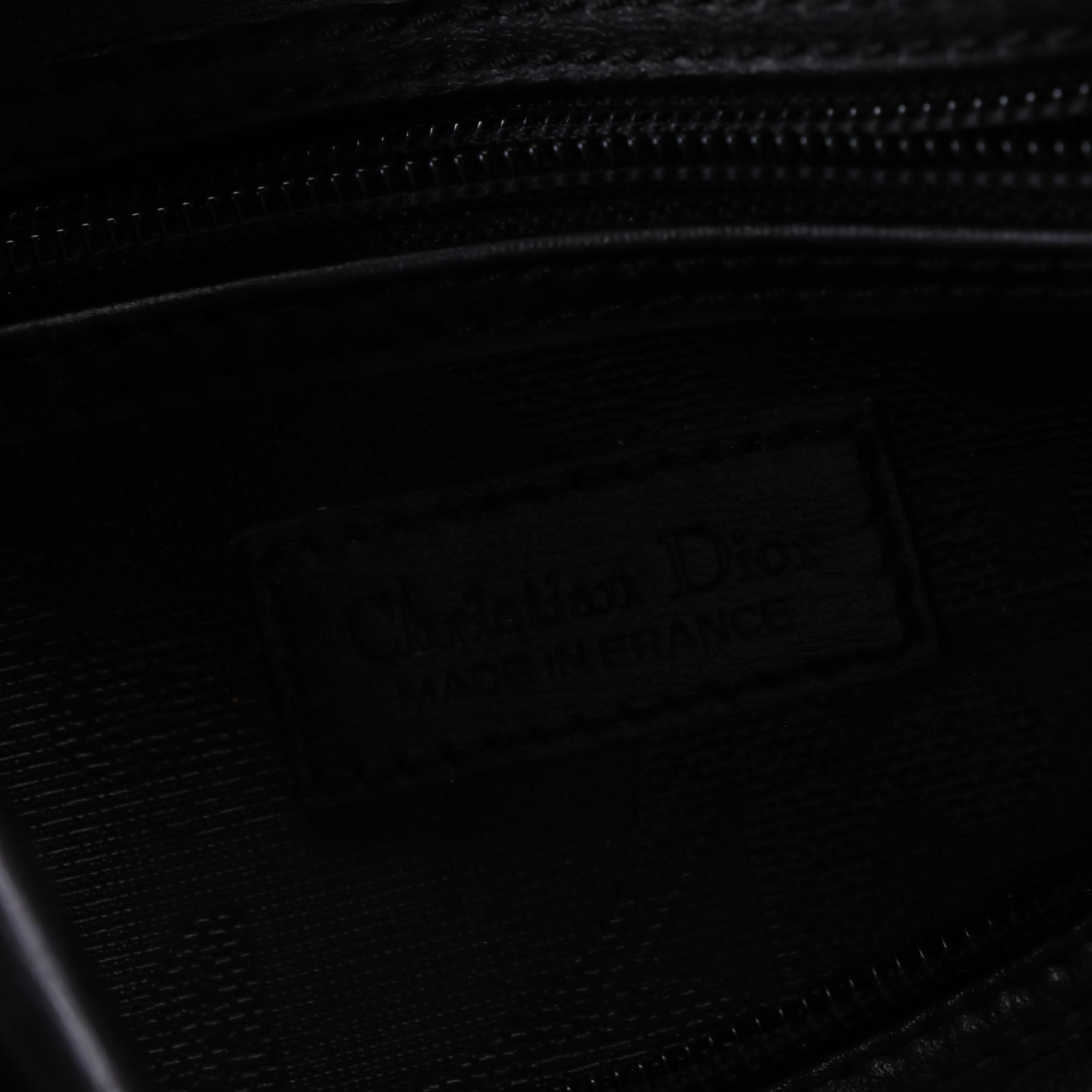 Christian Dior Boston Bag in Black Oblique Canvas and Leather