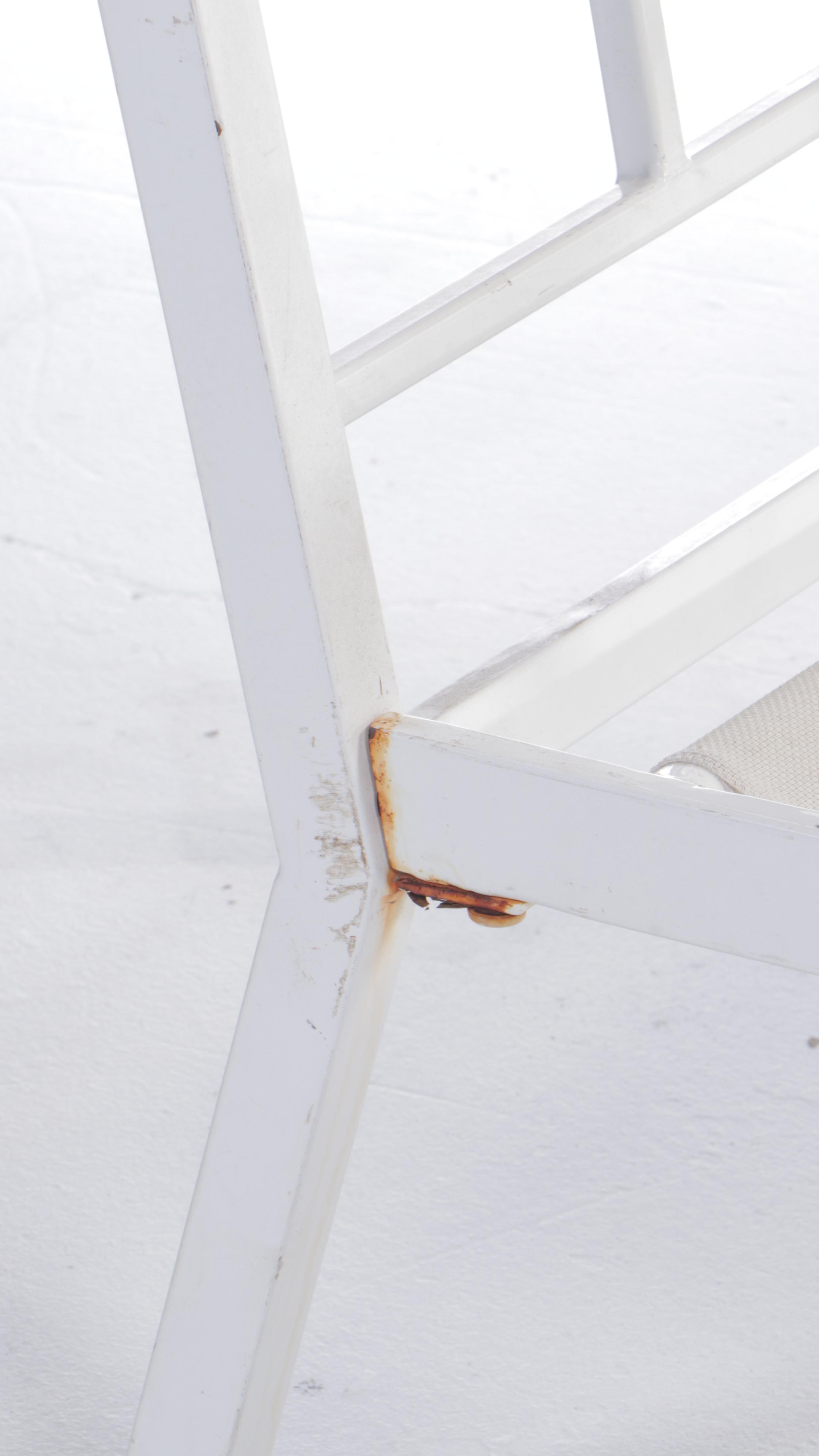 White Powder-Coated Metal Patio Sofa and Two Lounge Chairs, Late 20th Century