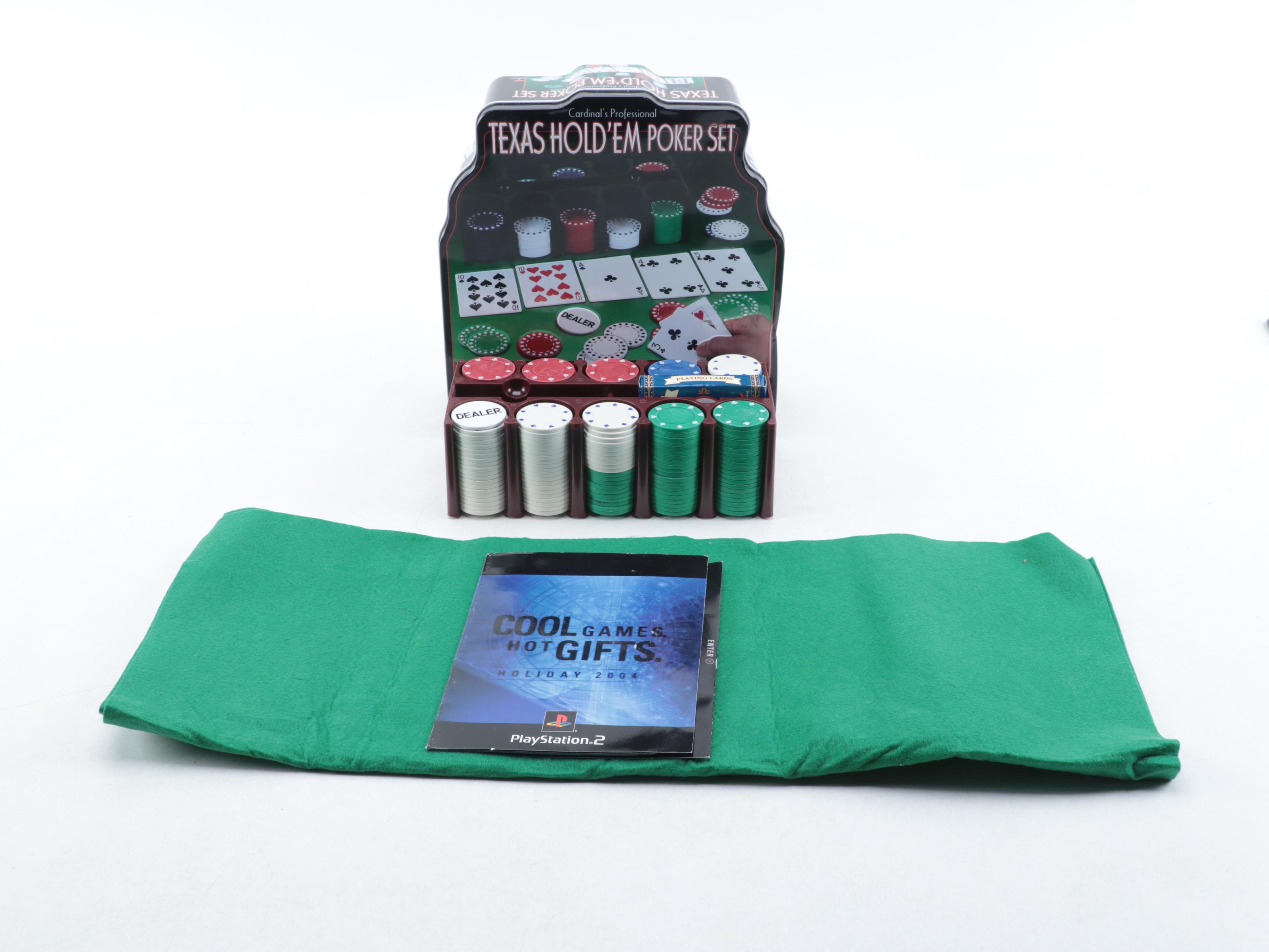 Poker Chip Carousels with Chips, Cards, Card Shuffler and Dominos