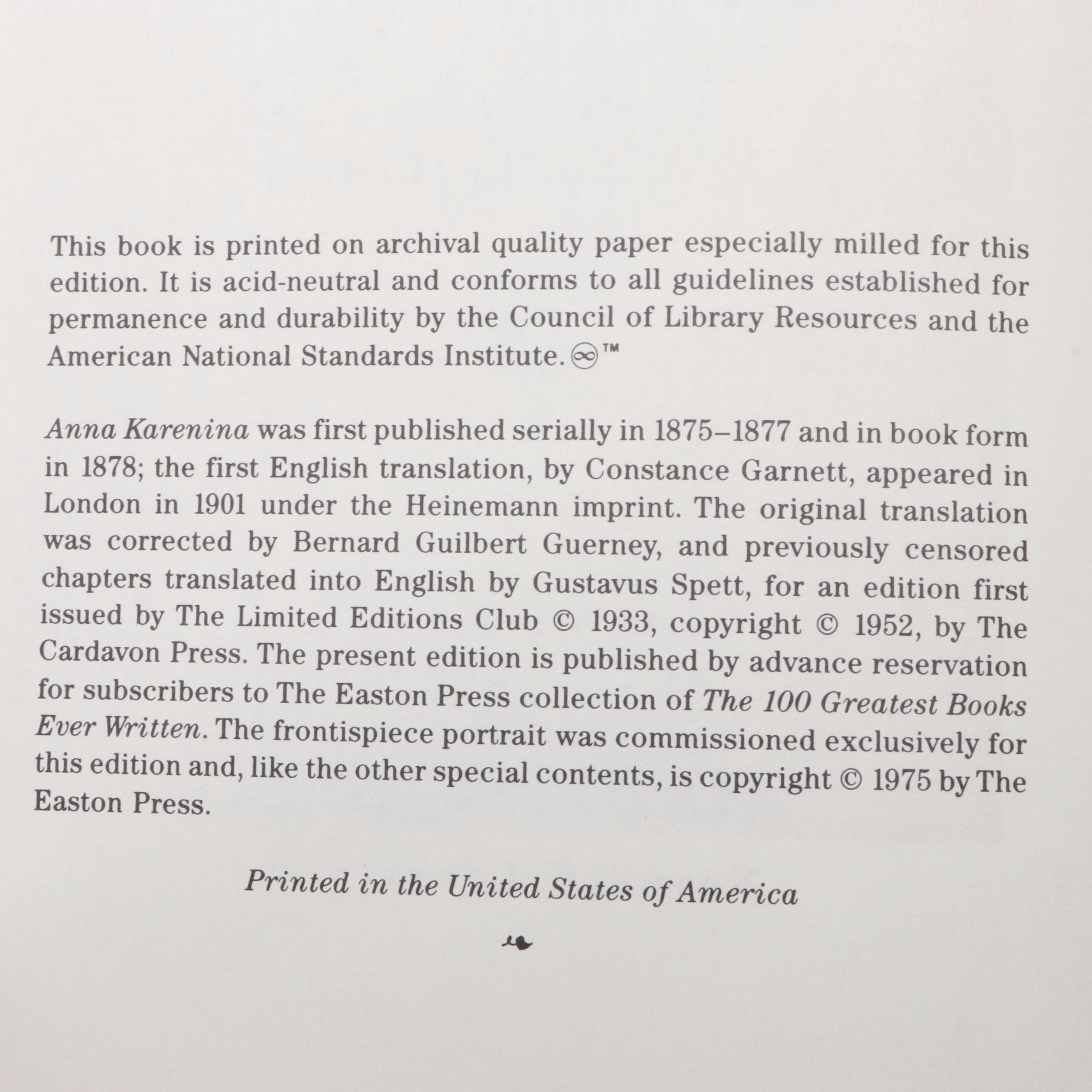 Easton Press Classics Including Austen, Tolstoy, Flaubert, and Joyce
