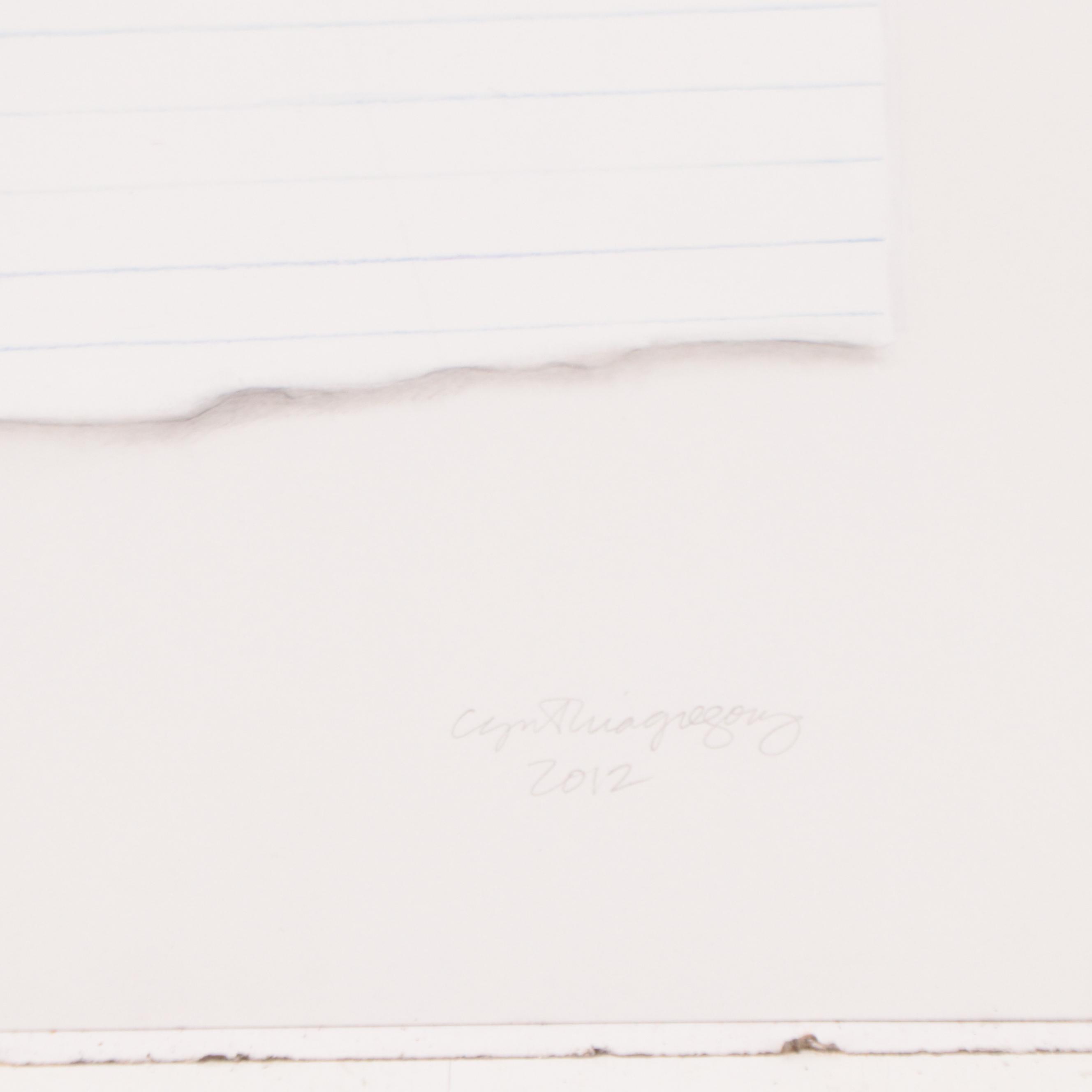 Cynthia Gregory Mixed Media Drawing of Notepad Paper, 2012