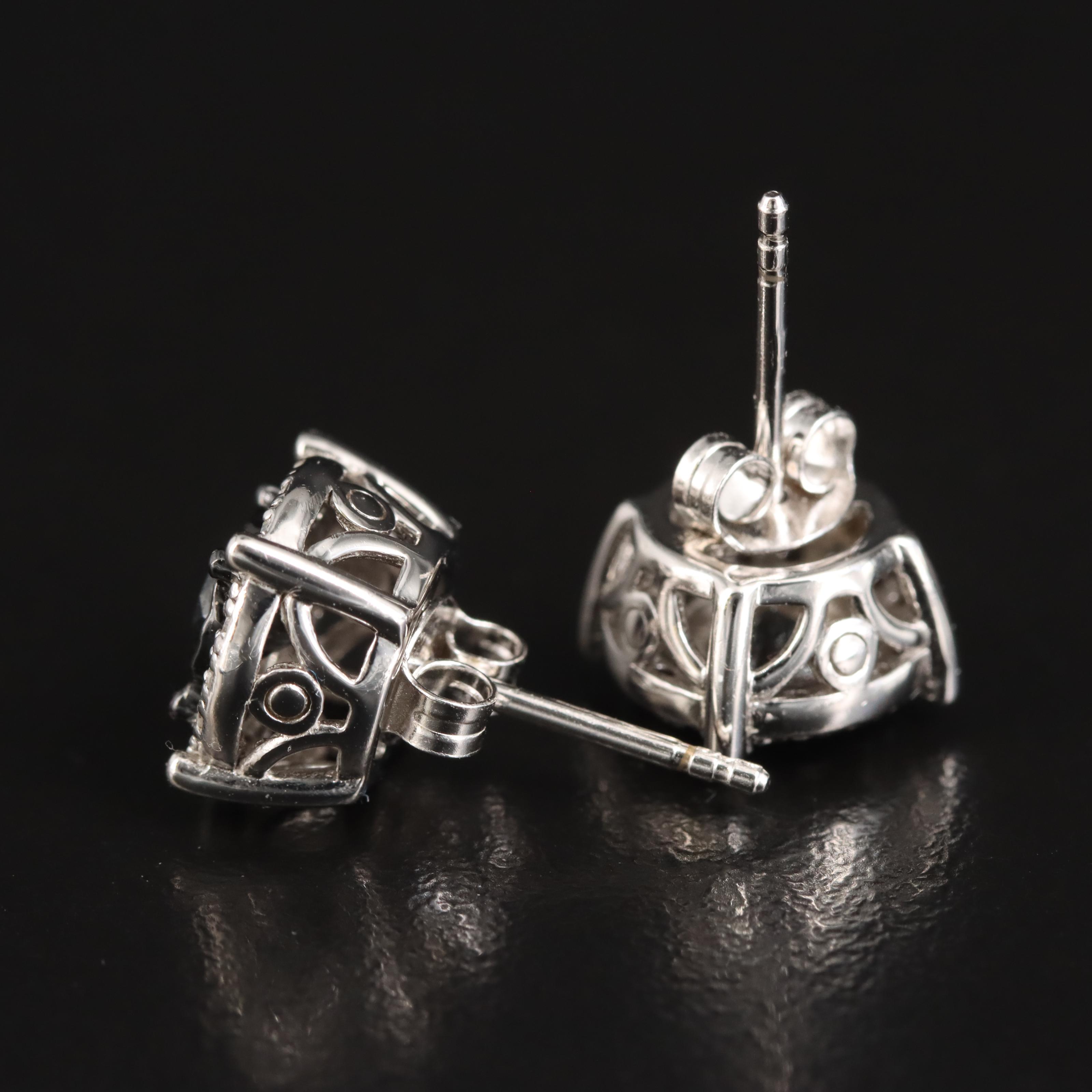 Sterling Diamond Stud Earrings