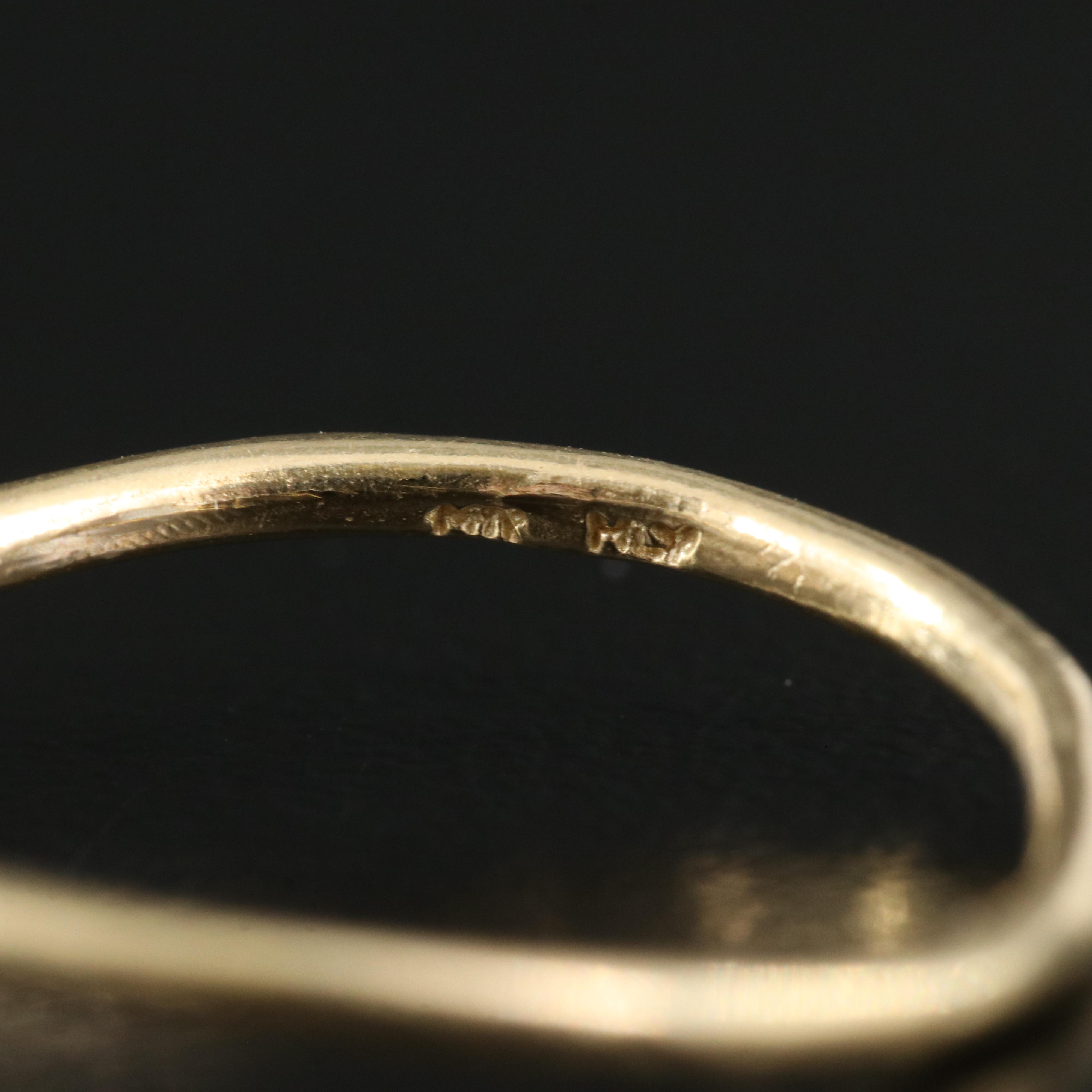 14K Cubic Zirconia Heart Open Shank Ring